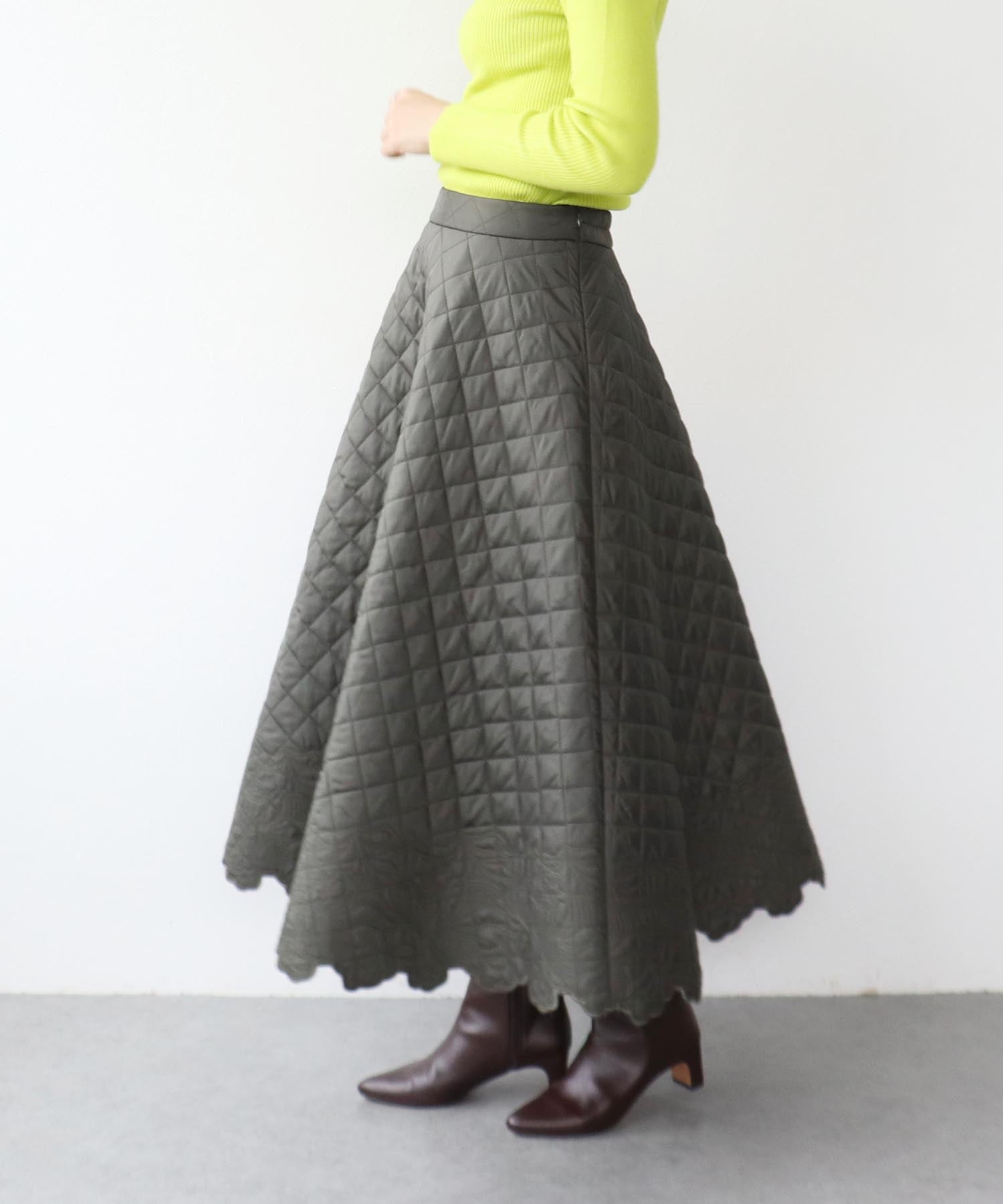 キルティング刺繍スカート