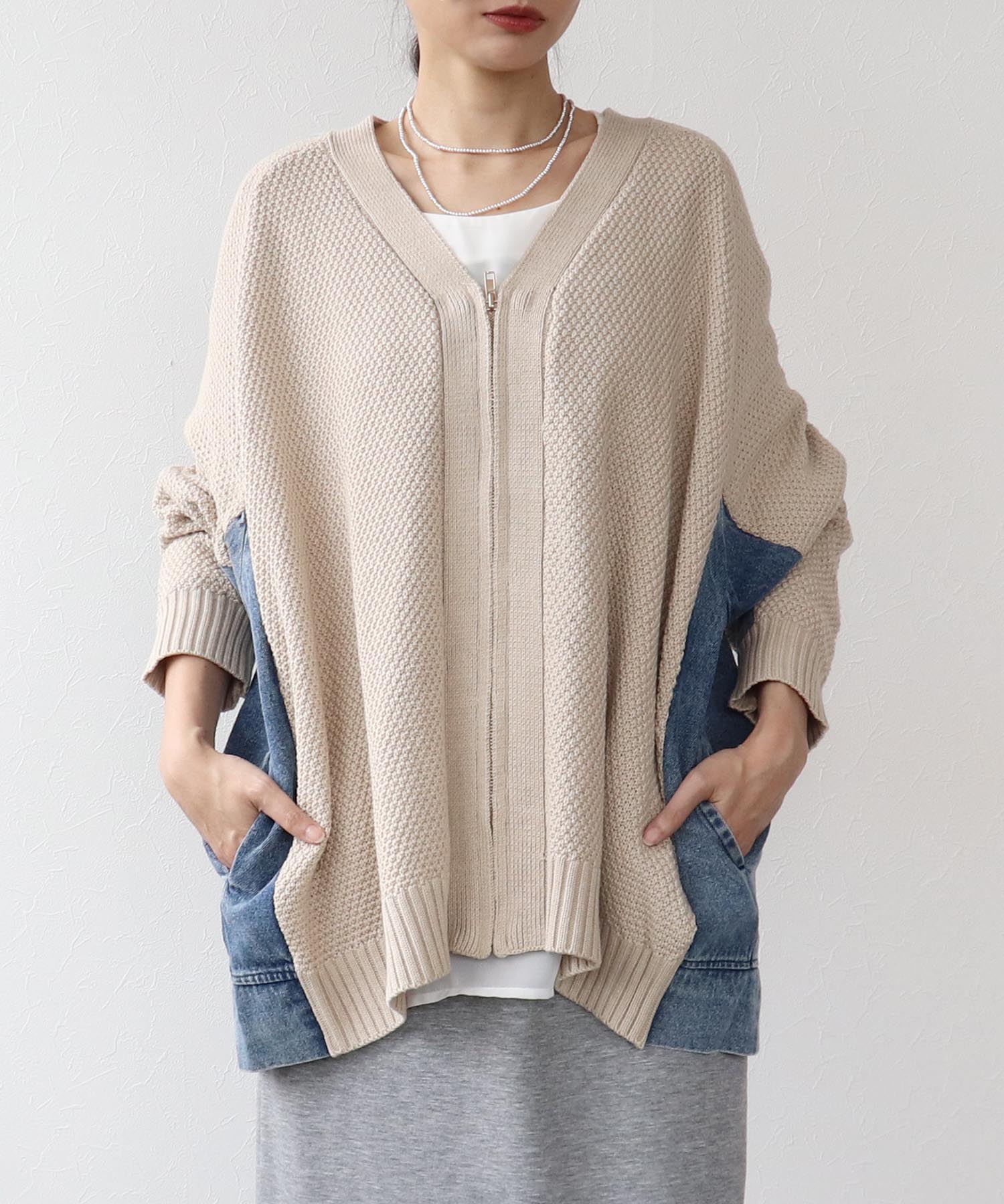 デニムコンビVZIPブルゾン