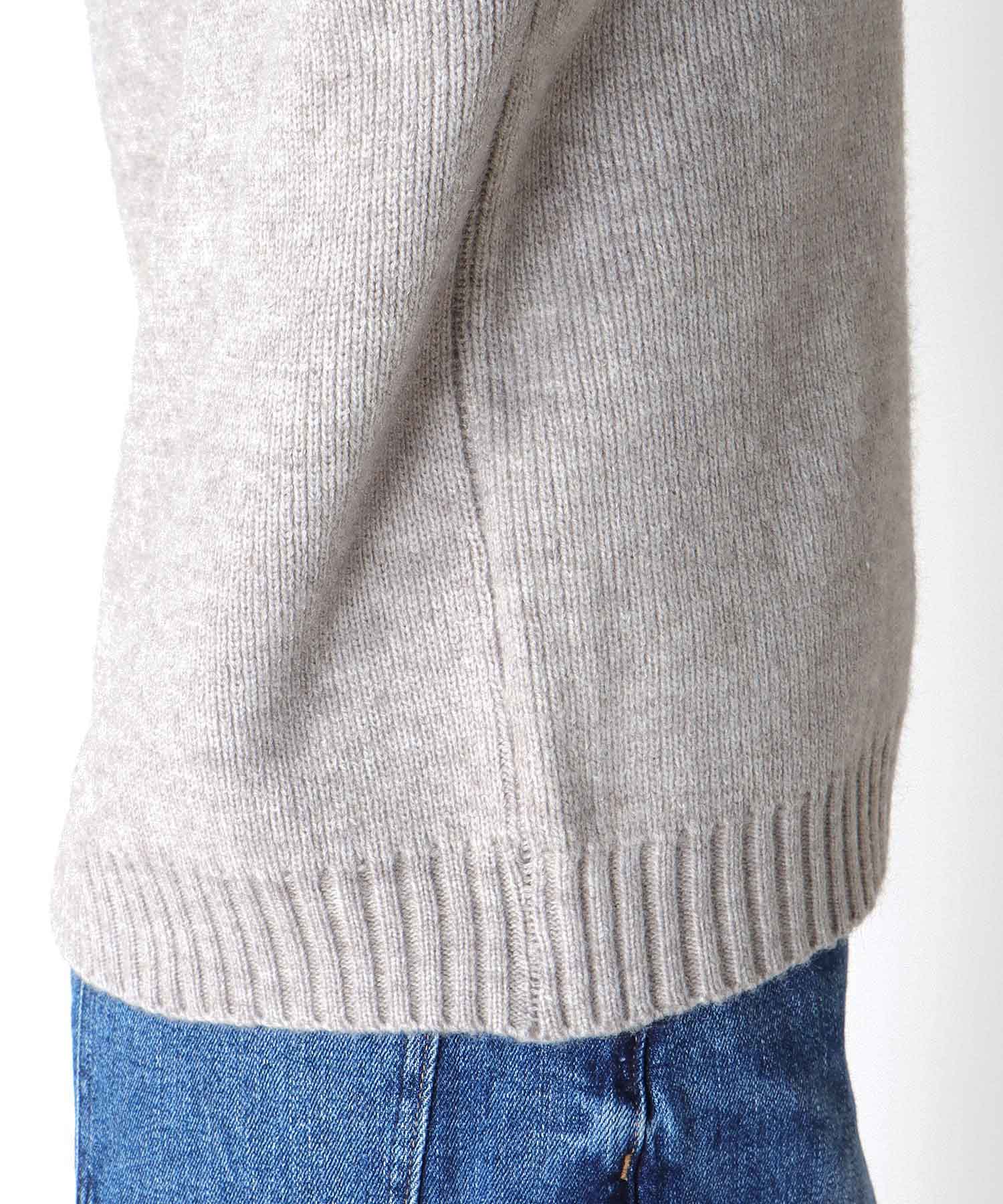 配色デニムニットプルオーバー