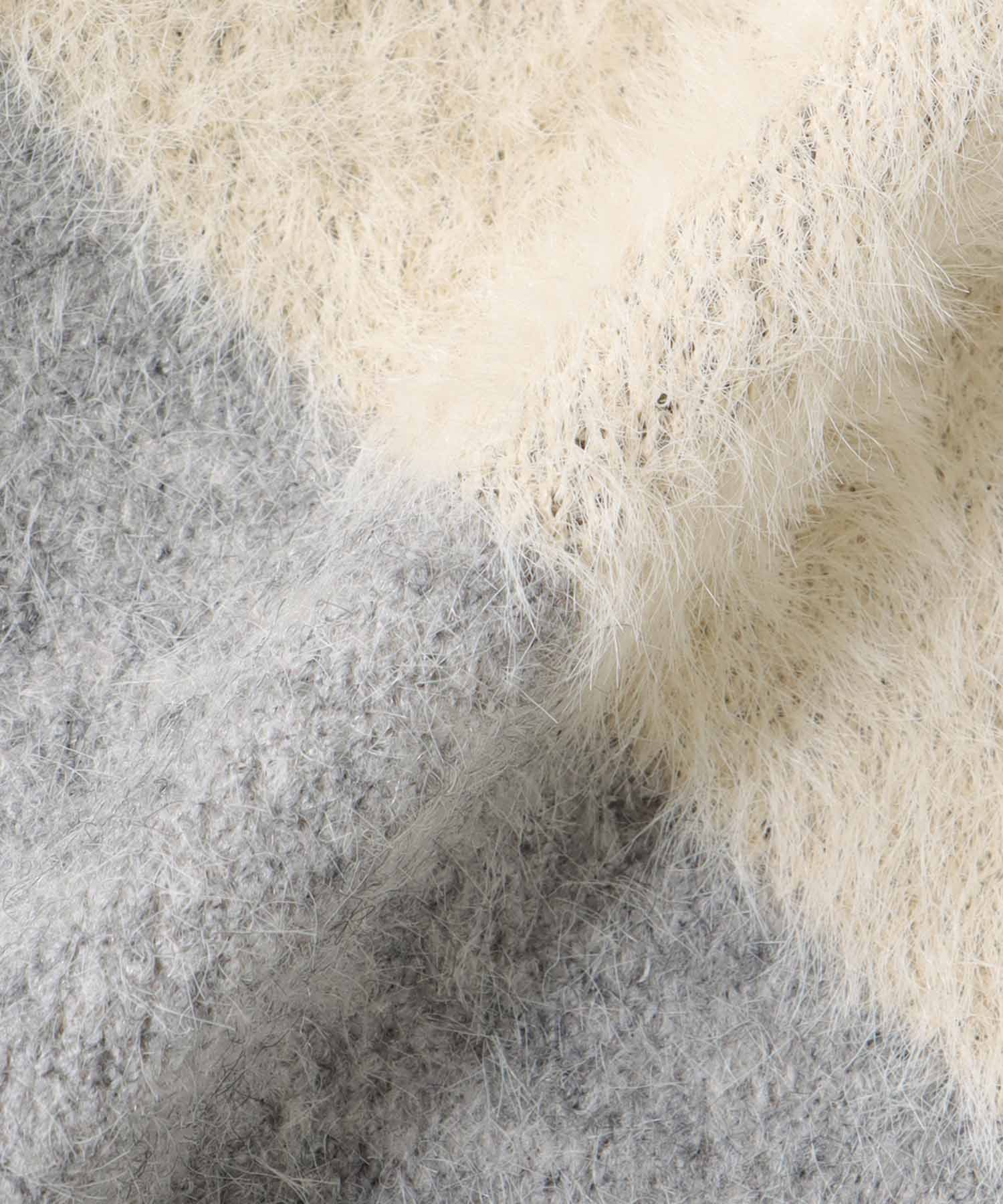 シャギーバイカラーコーディガン