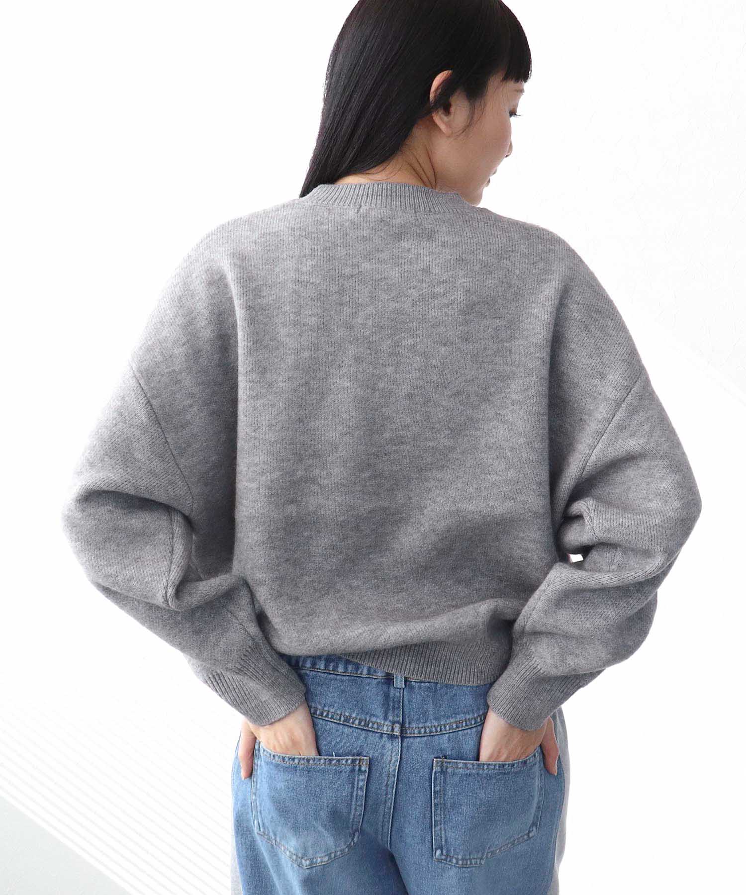 【WEB先行発売】チュール刺繍ロゴニットプルオーバー