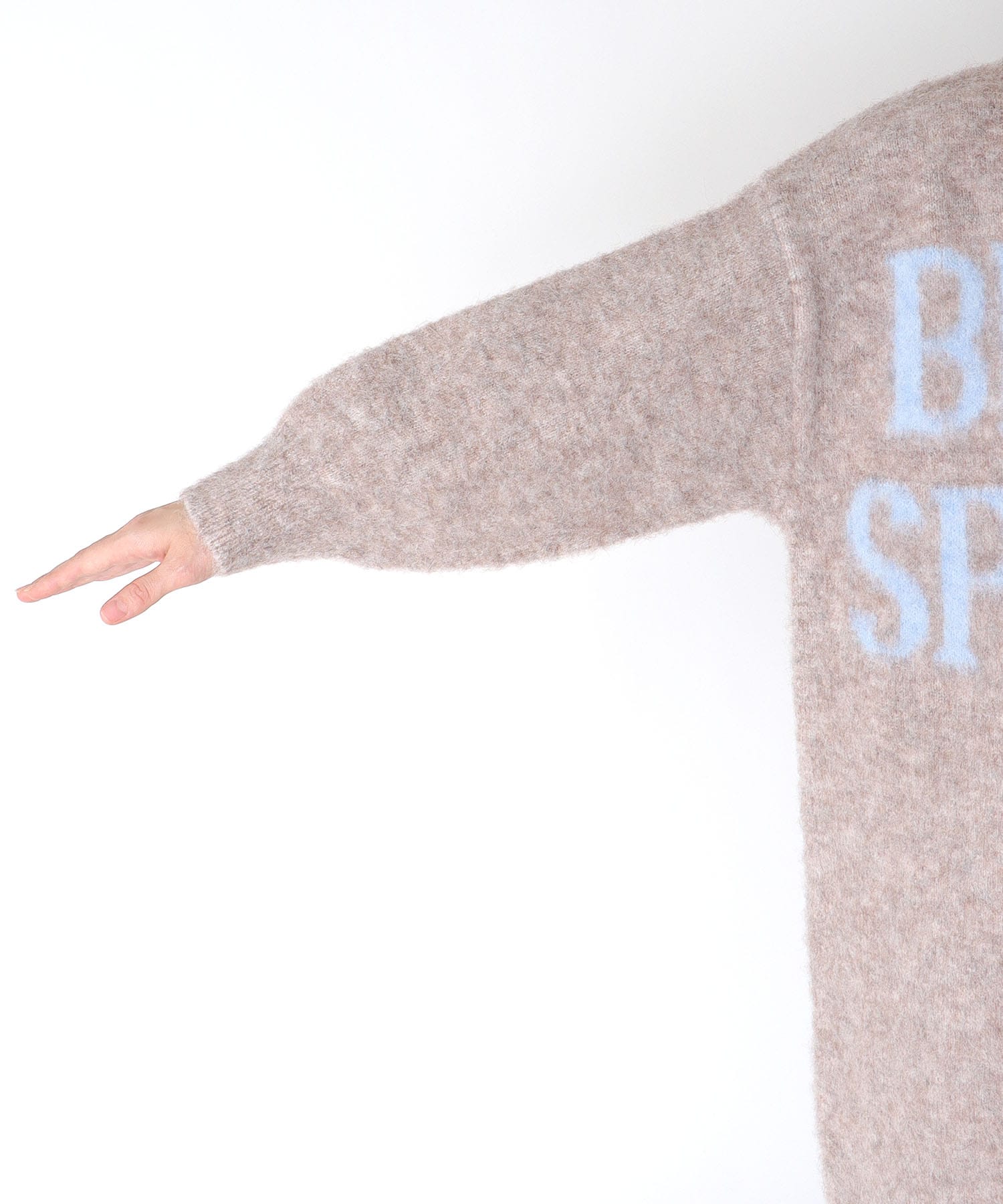 ロゴプリントシャギーロングカーディガン 別注