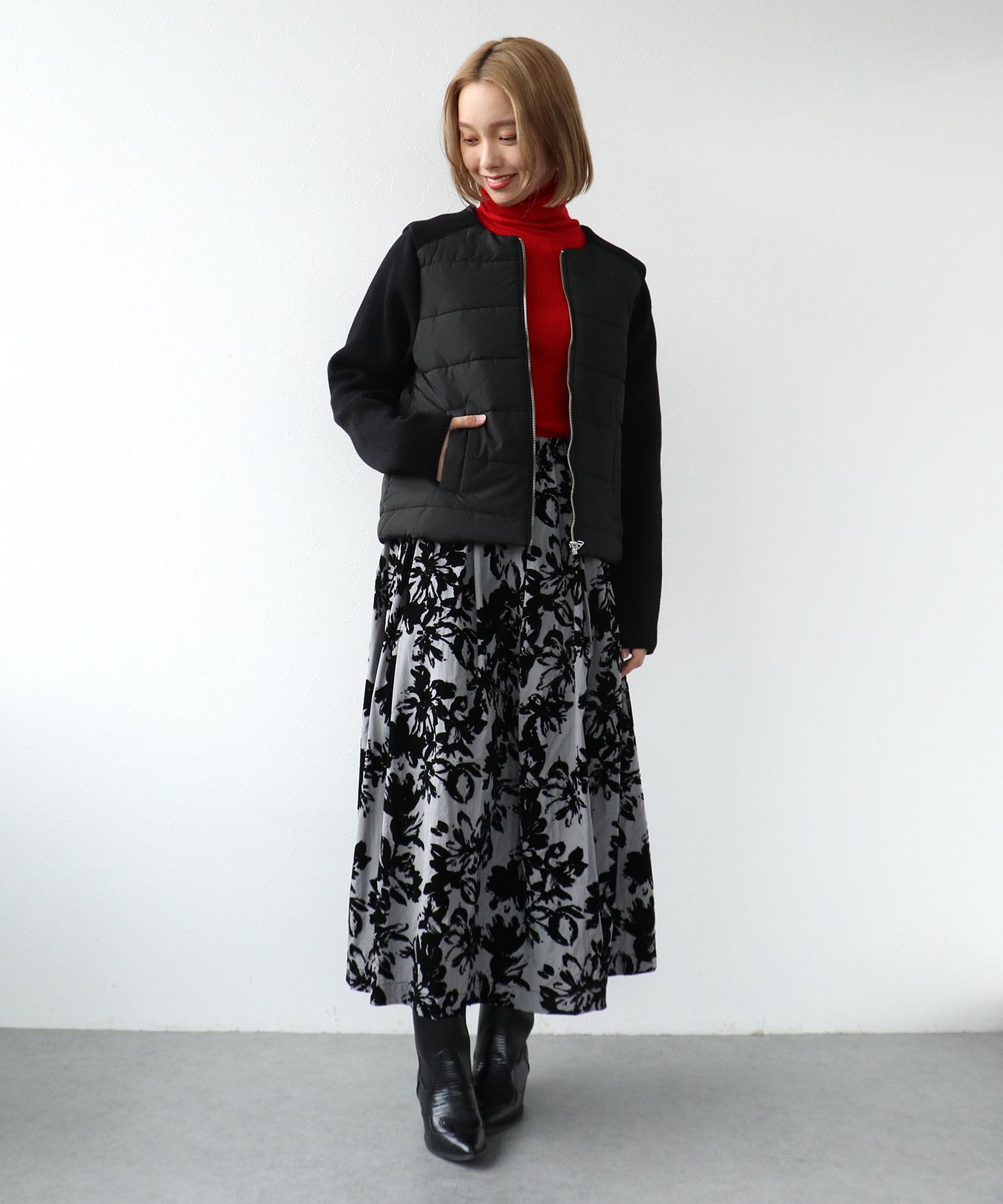 フラワーフロッキースカート