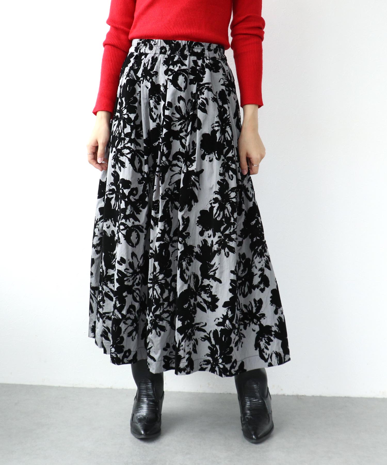 フラワーフロッキースカート