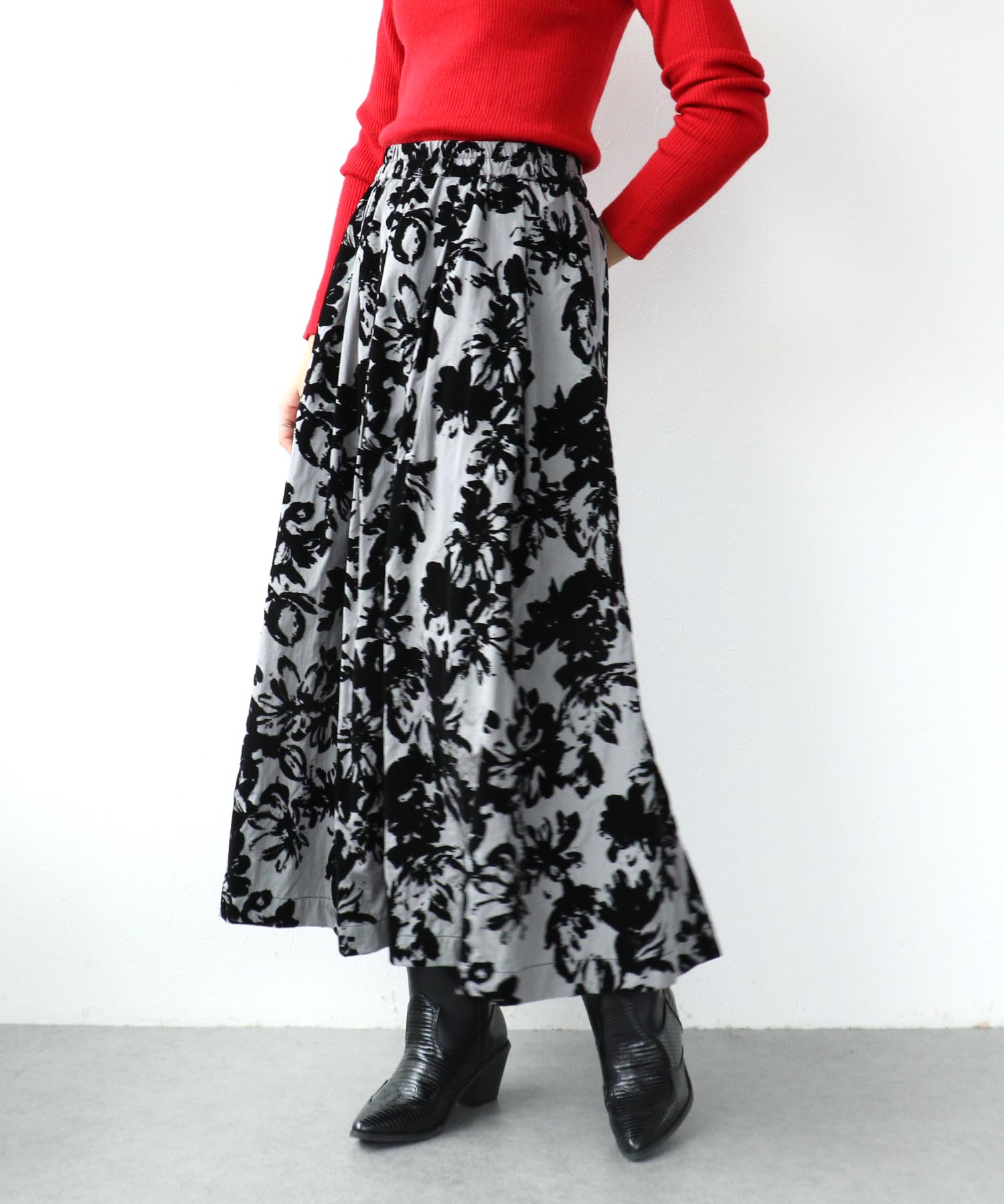 フラワーフロッキースカート