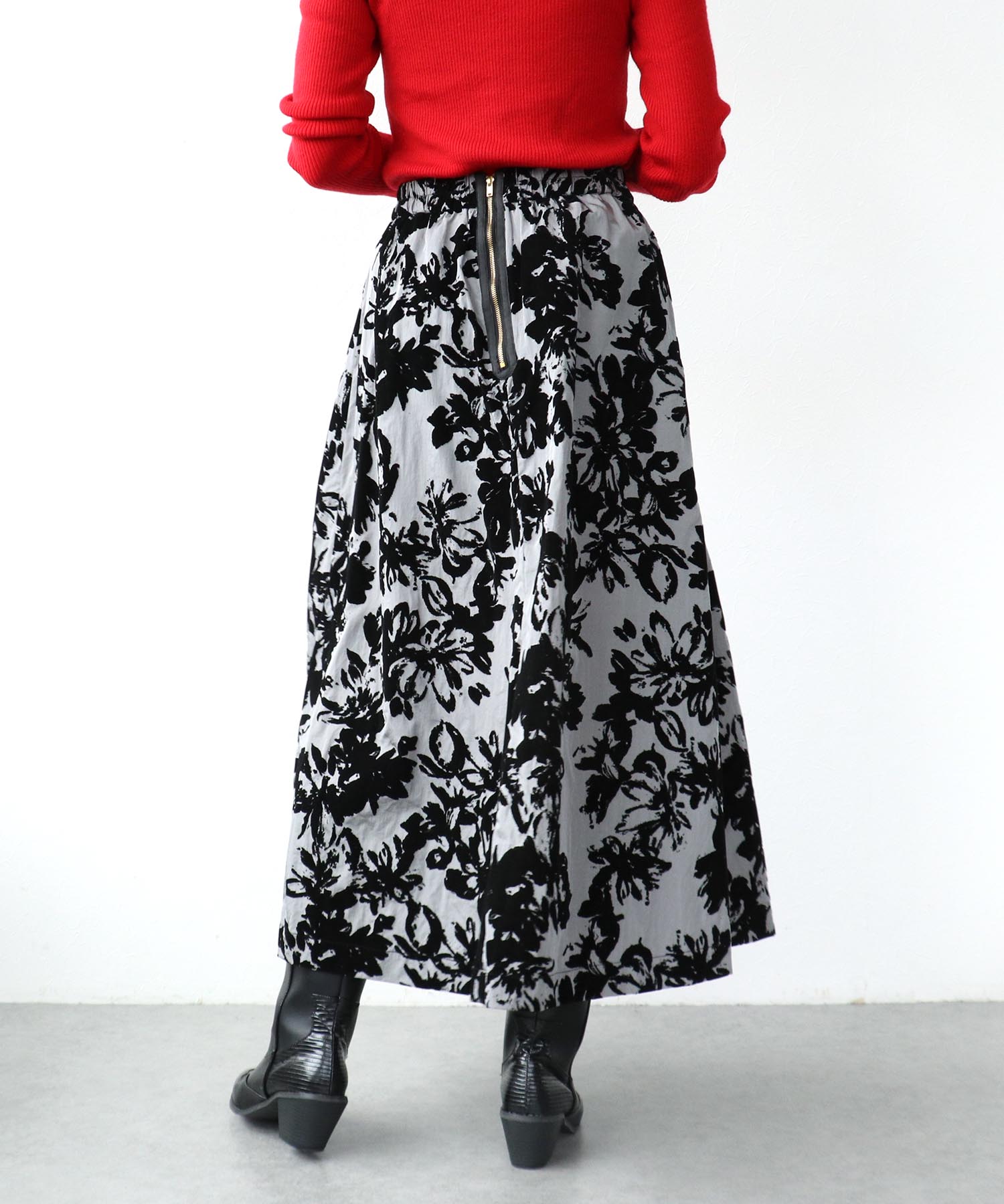 フラワーフロッキースカート