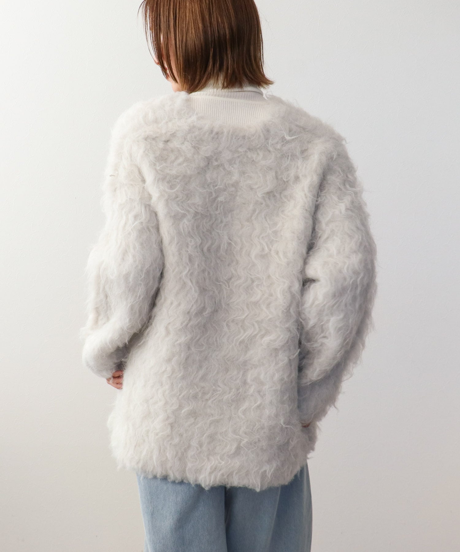 《WEB先行発売》ウェーブシャギーニットジャケット