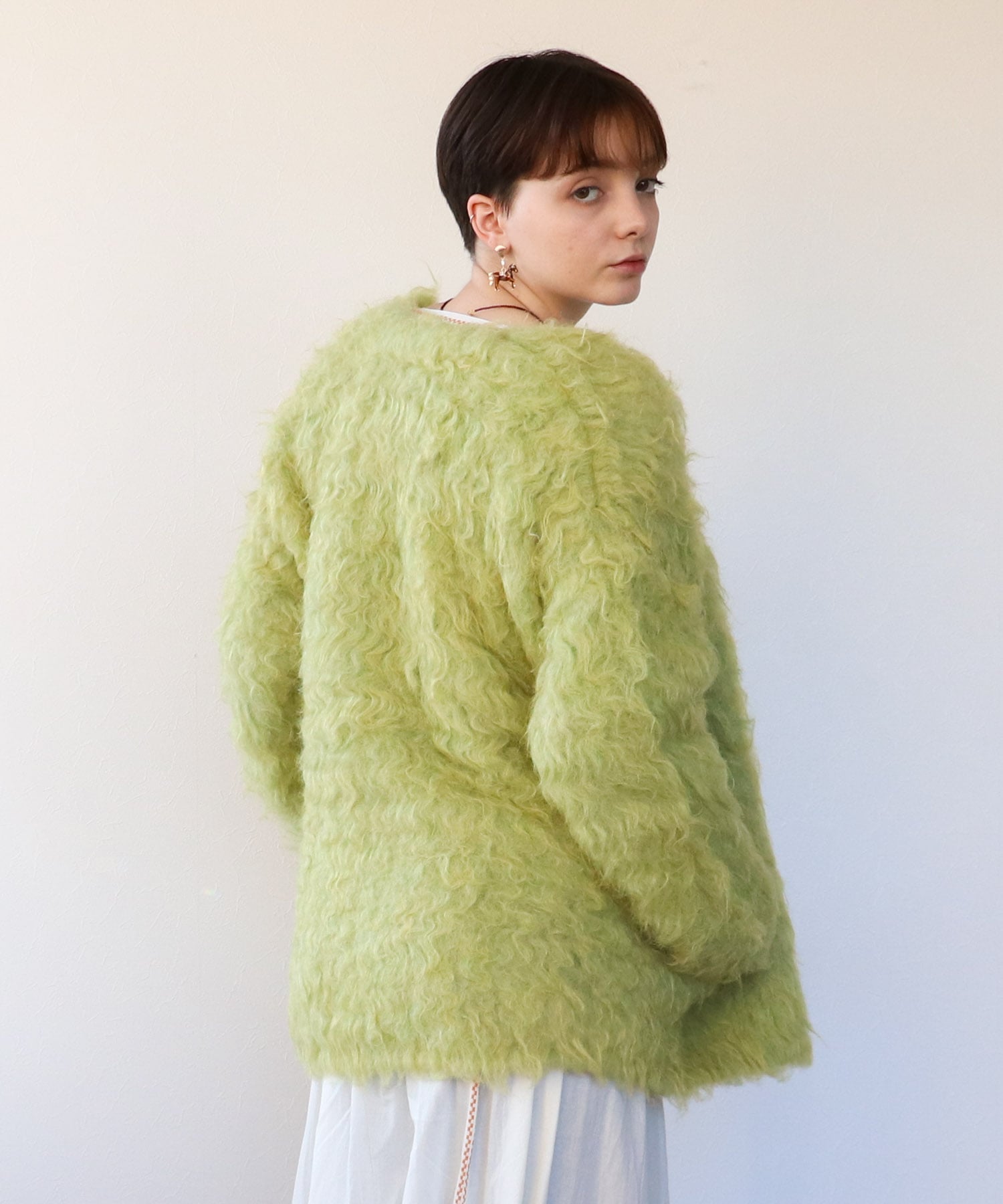 《WEB先行発売》ウェーブシャギーニットジャケット