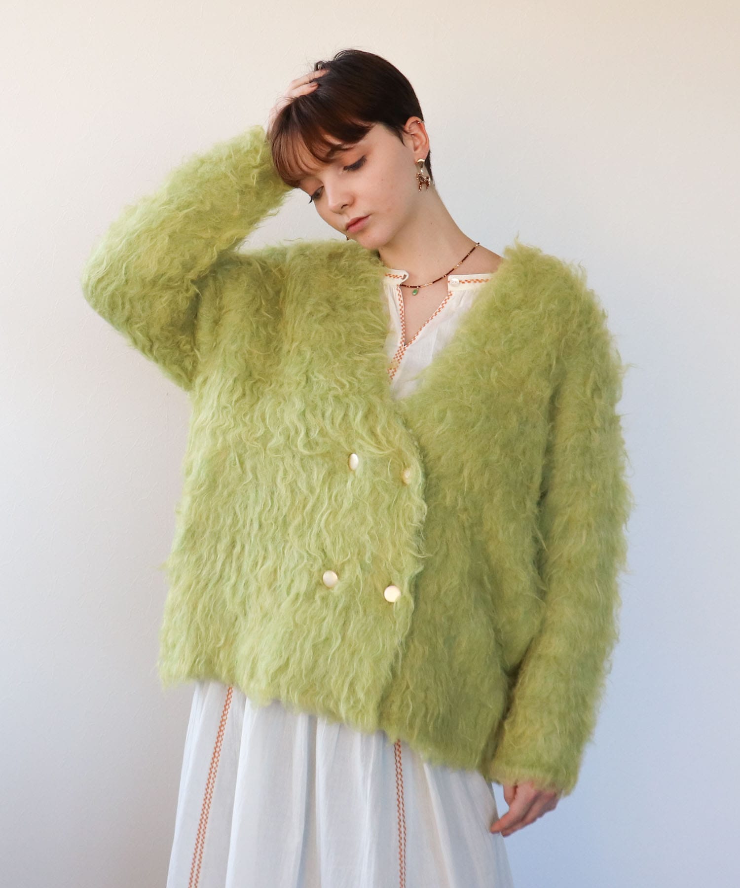 《WEB先行発売》ウェーブシャギーニットジャケット