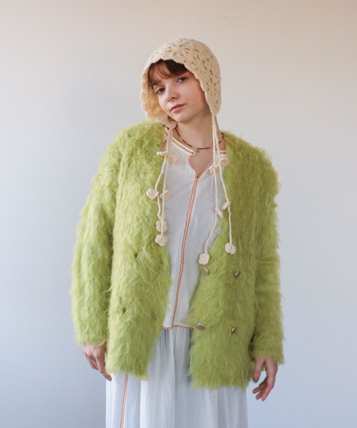 《WEB先行発売》ウェーブシャギーニットジャケット