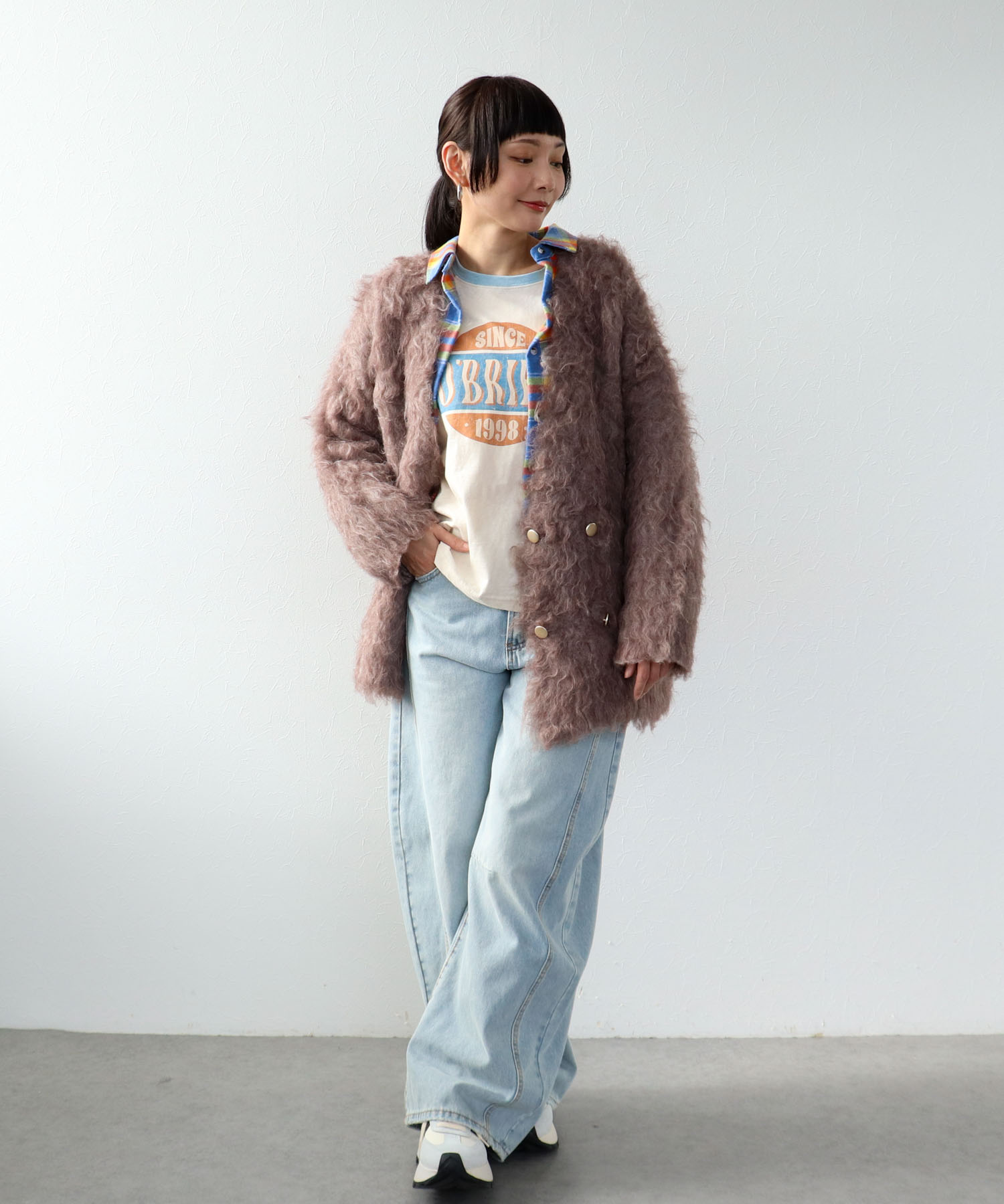 《WEB先行発売》ウェーブシャギーニットジャケット