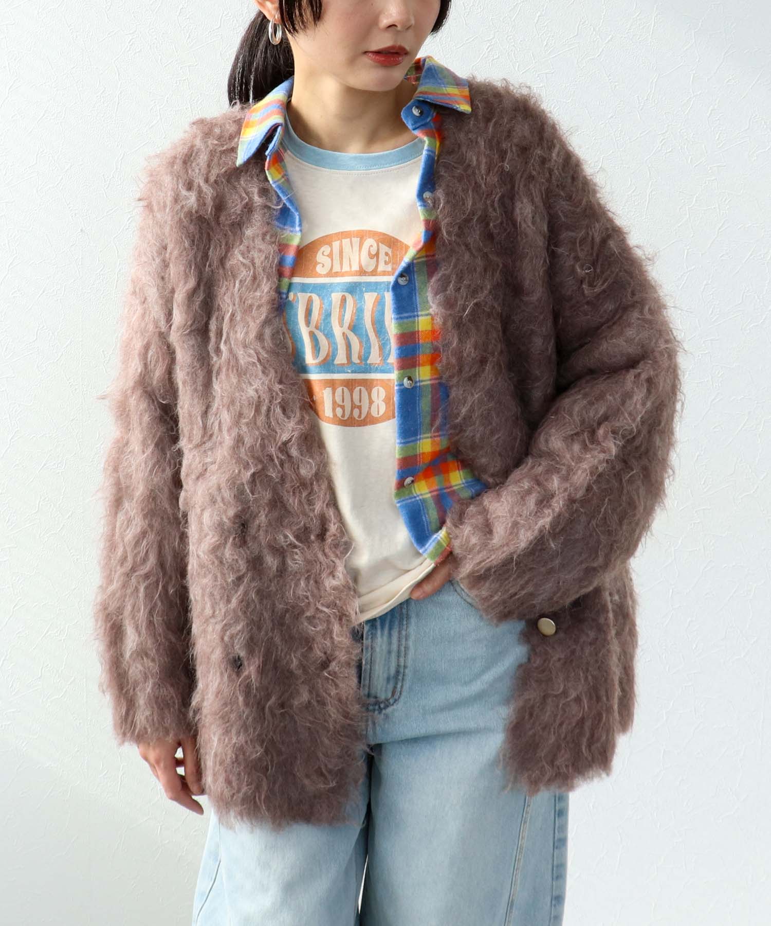 《WEB先行発売》ウェーブシャギーニットジャケット