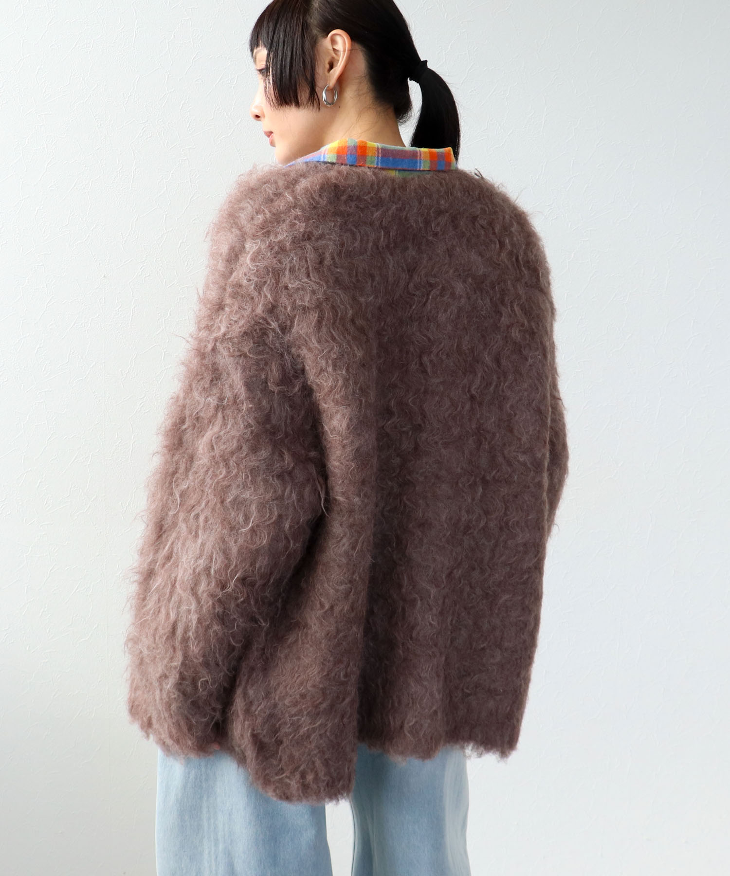 《WEB先行発売》ウェーブシャギーニットジャケット