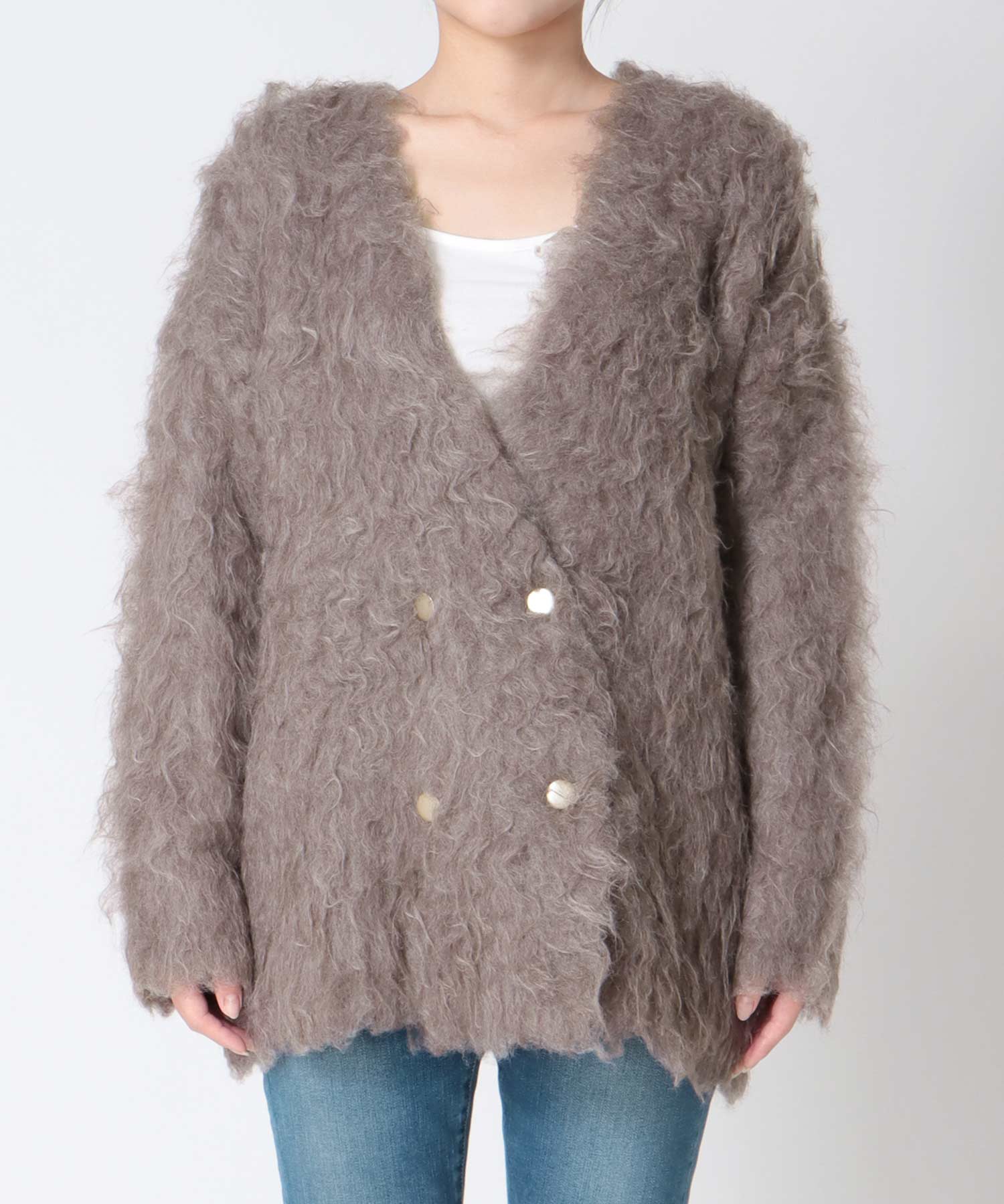 《WEB先行発売》ウェーブシャギーニットジャケット