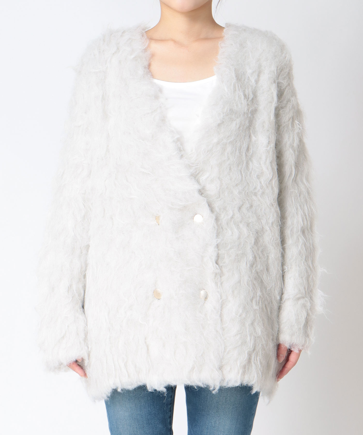 《WEB先行発売》ウェーブシャギーニットジャケット