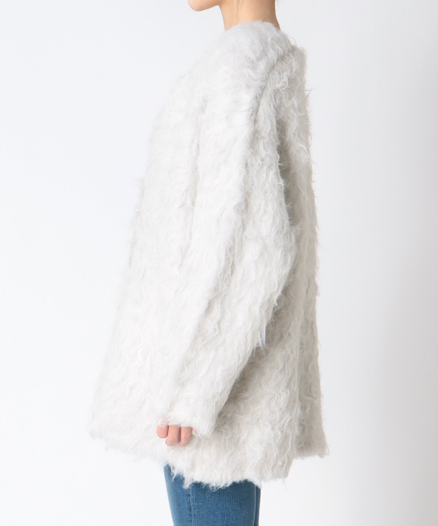 《WEB先行発売》ウェーブシャギーニットジャケット