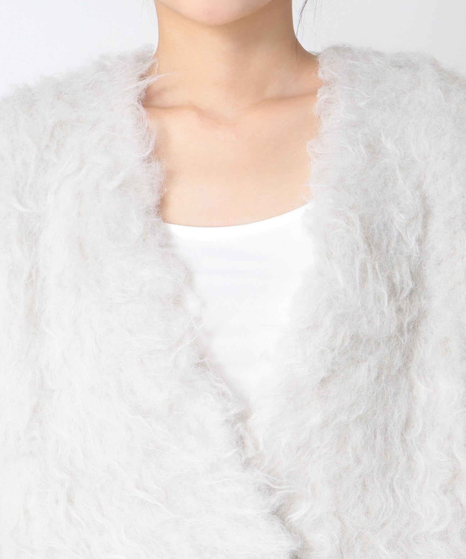 《WEB先行発売》ウェーブシャギーニットジャケット