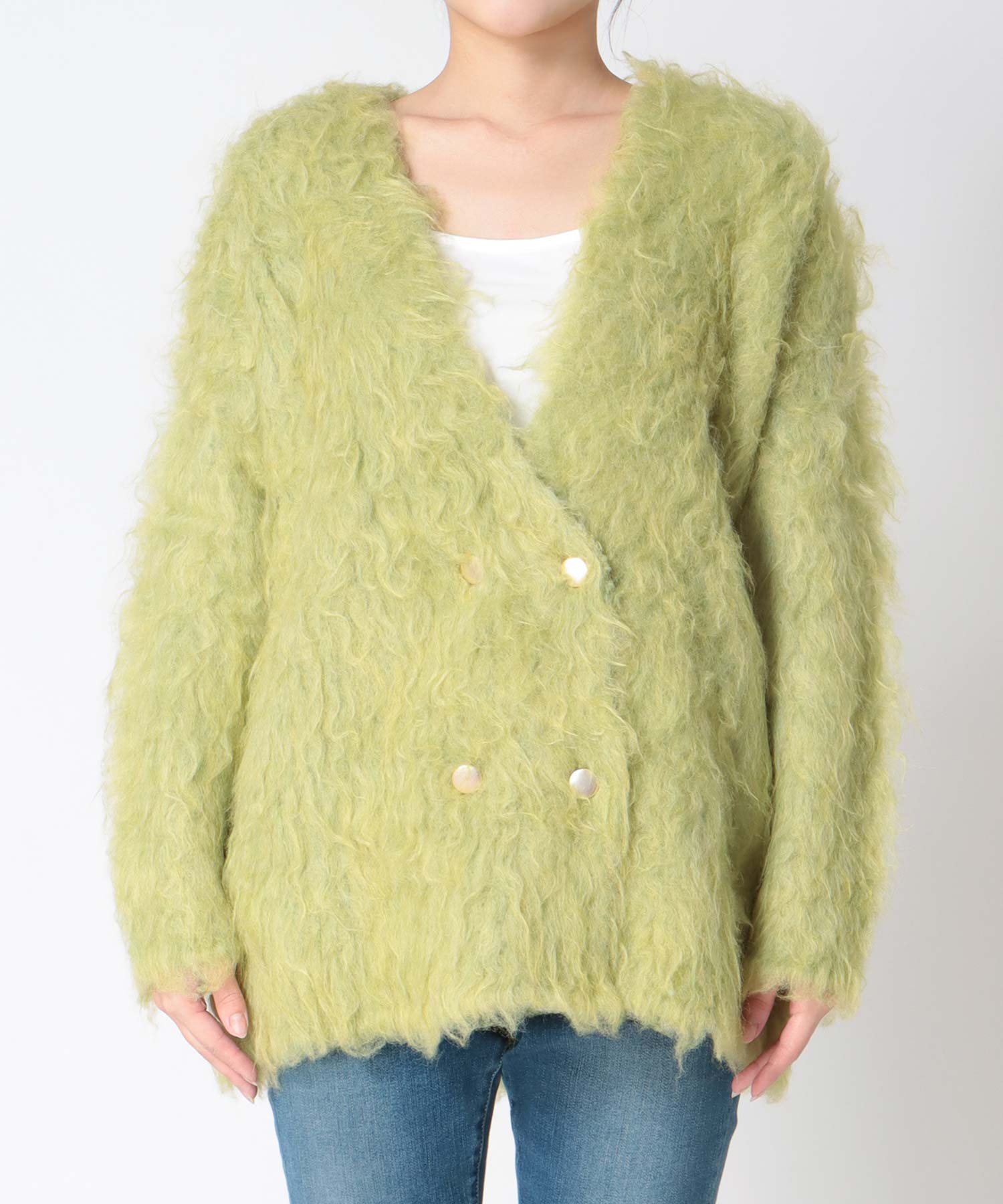 《WEB先行発売》ウェーブシャギーニットジャケット