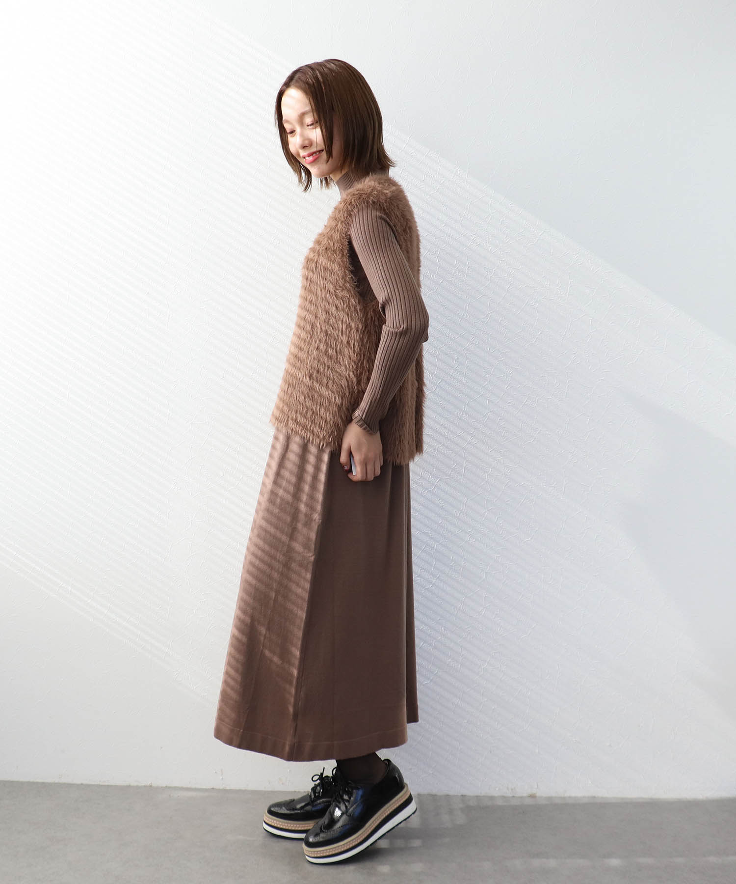 シャギーニットセットワンピース