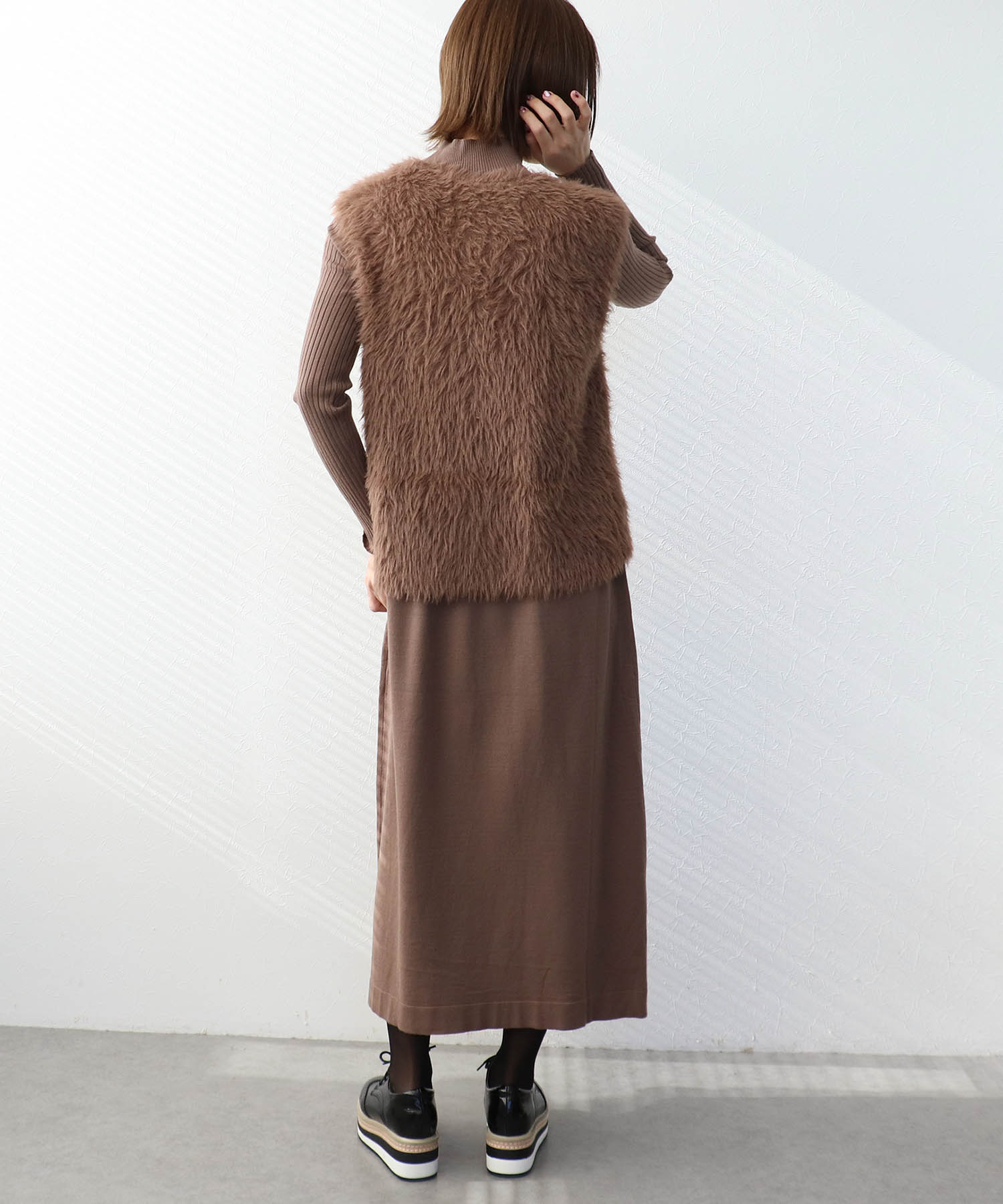 シャギーニットセットワンピース