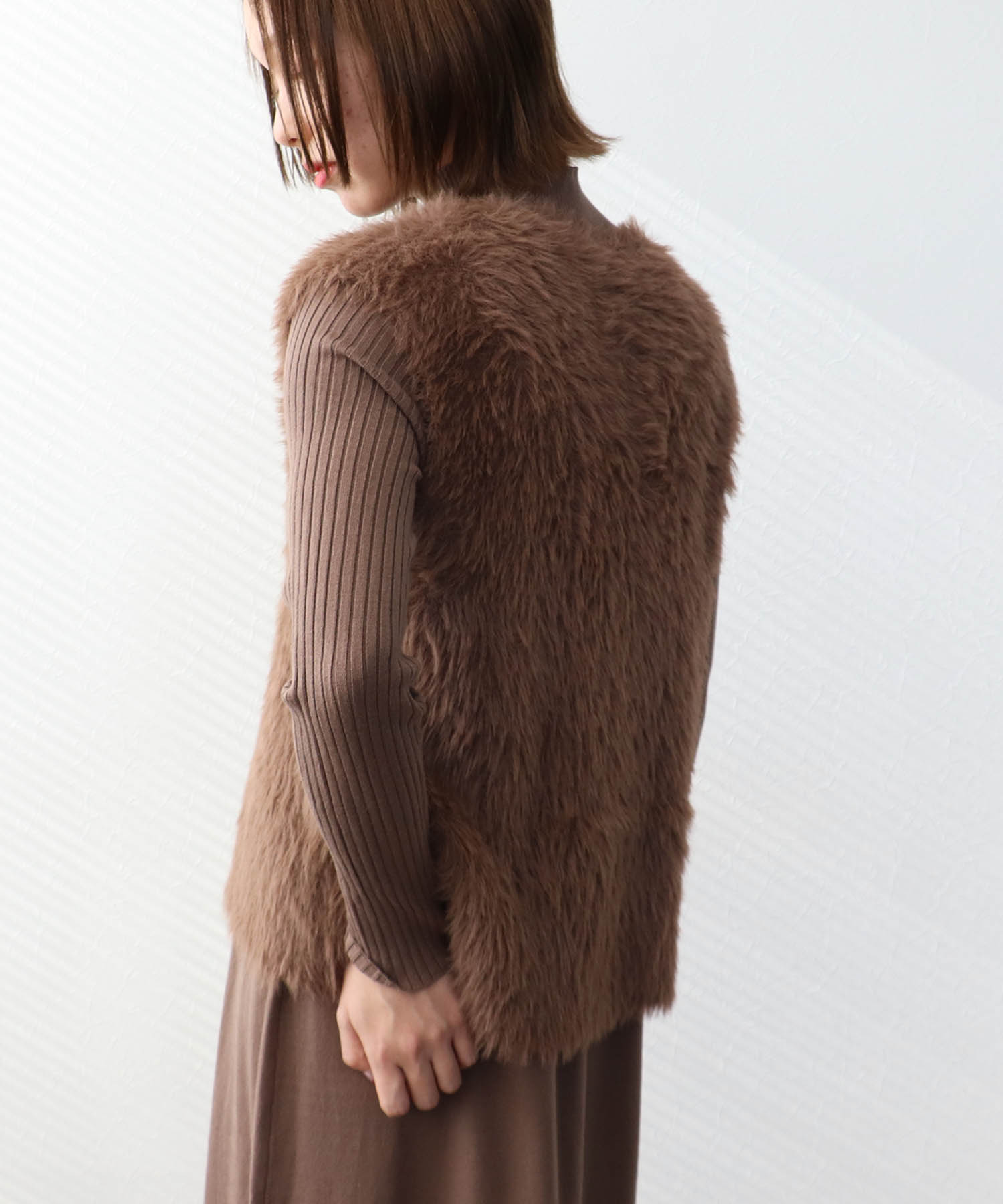 シャギーニットセットワンピース