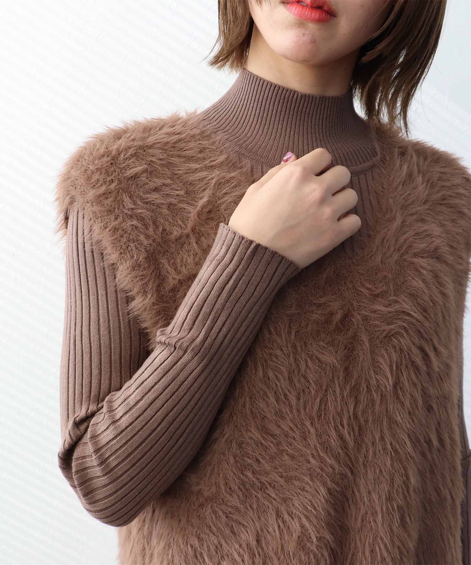 シャギーニットセットワンピース