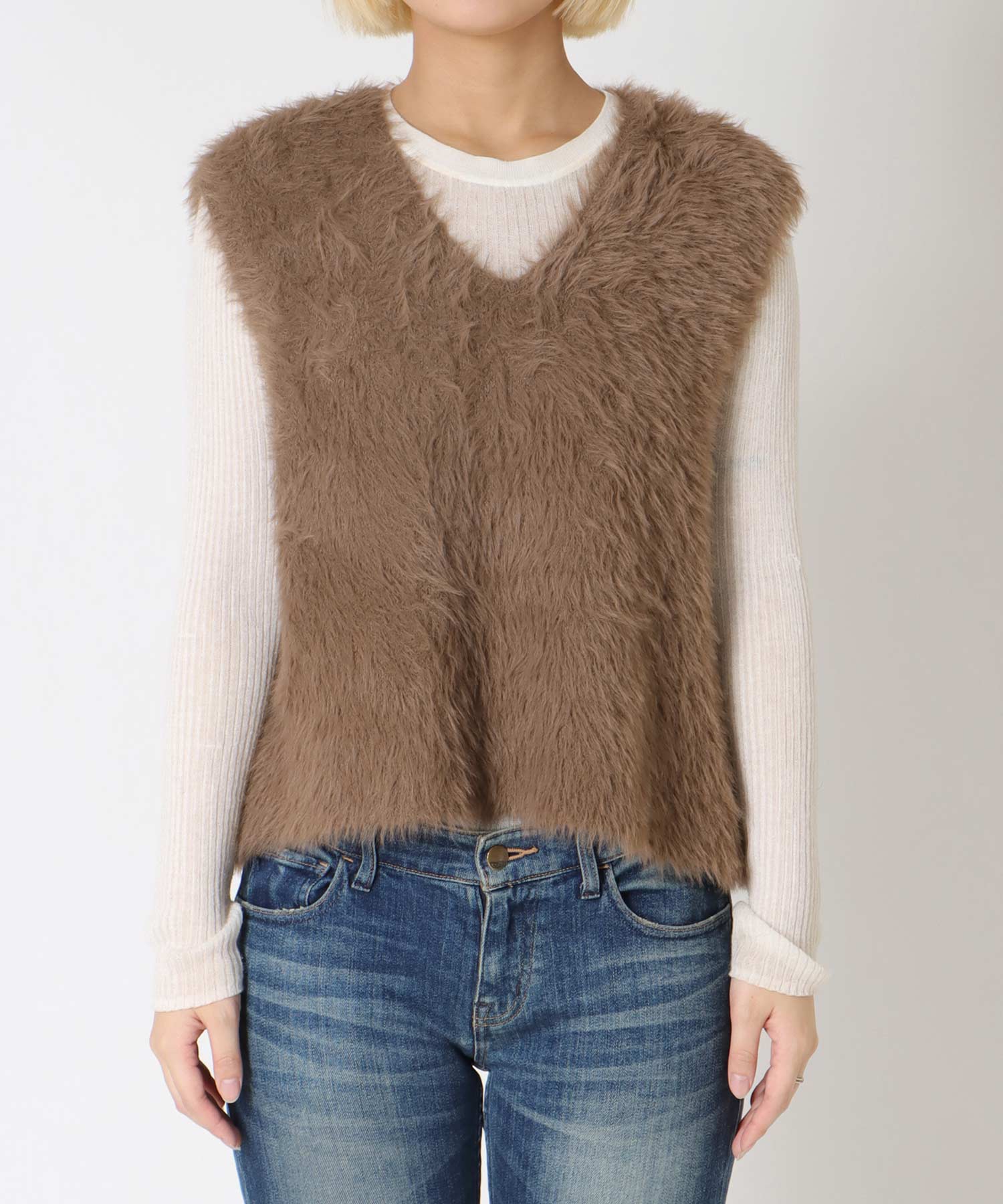 シャギーニットセットワンピース