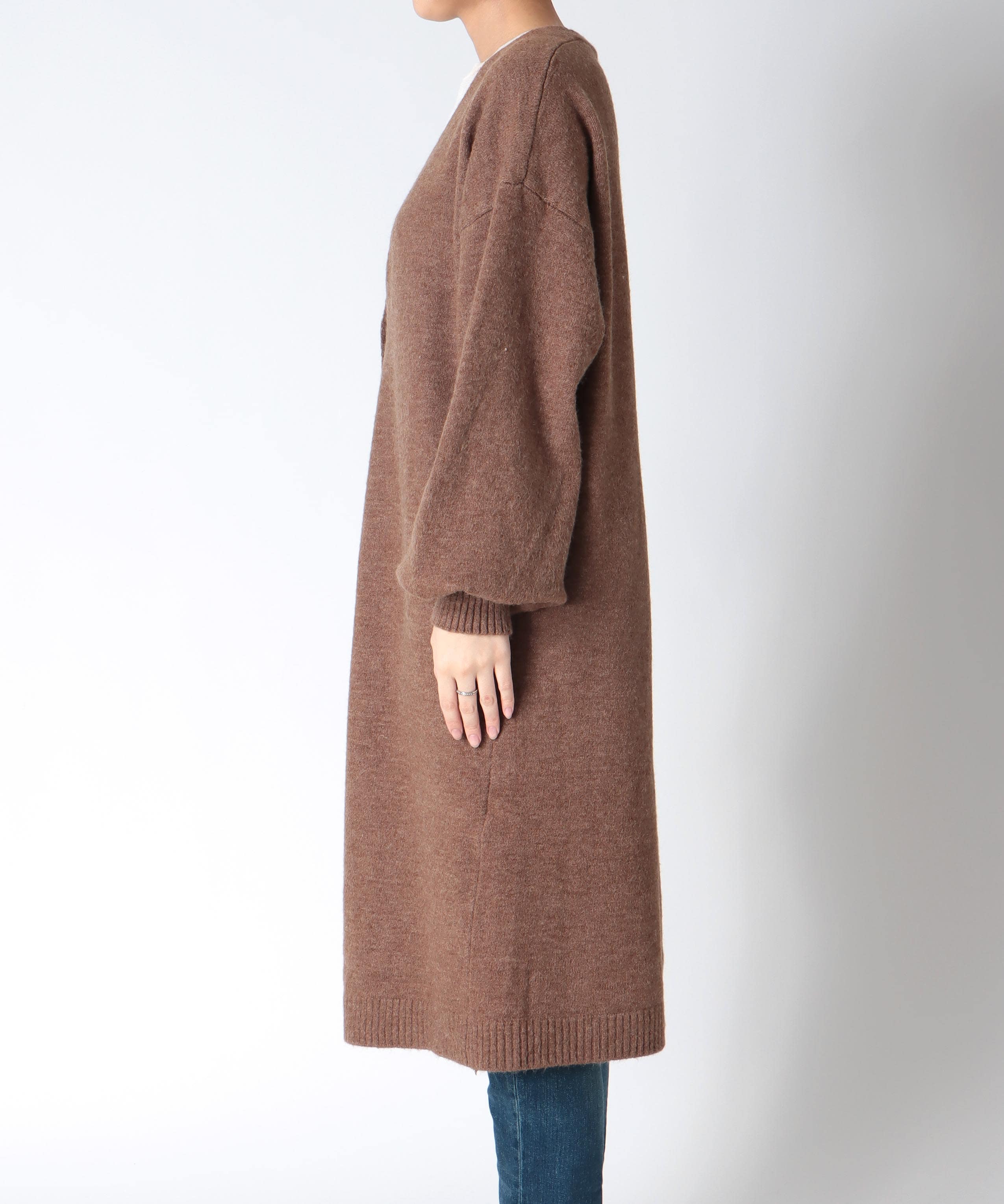 バルーン袖ロングカーディガン