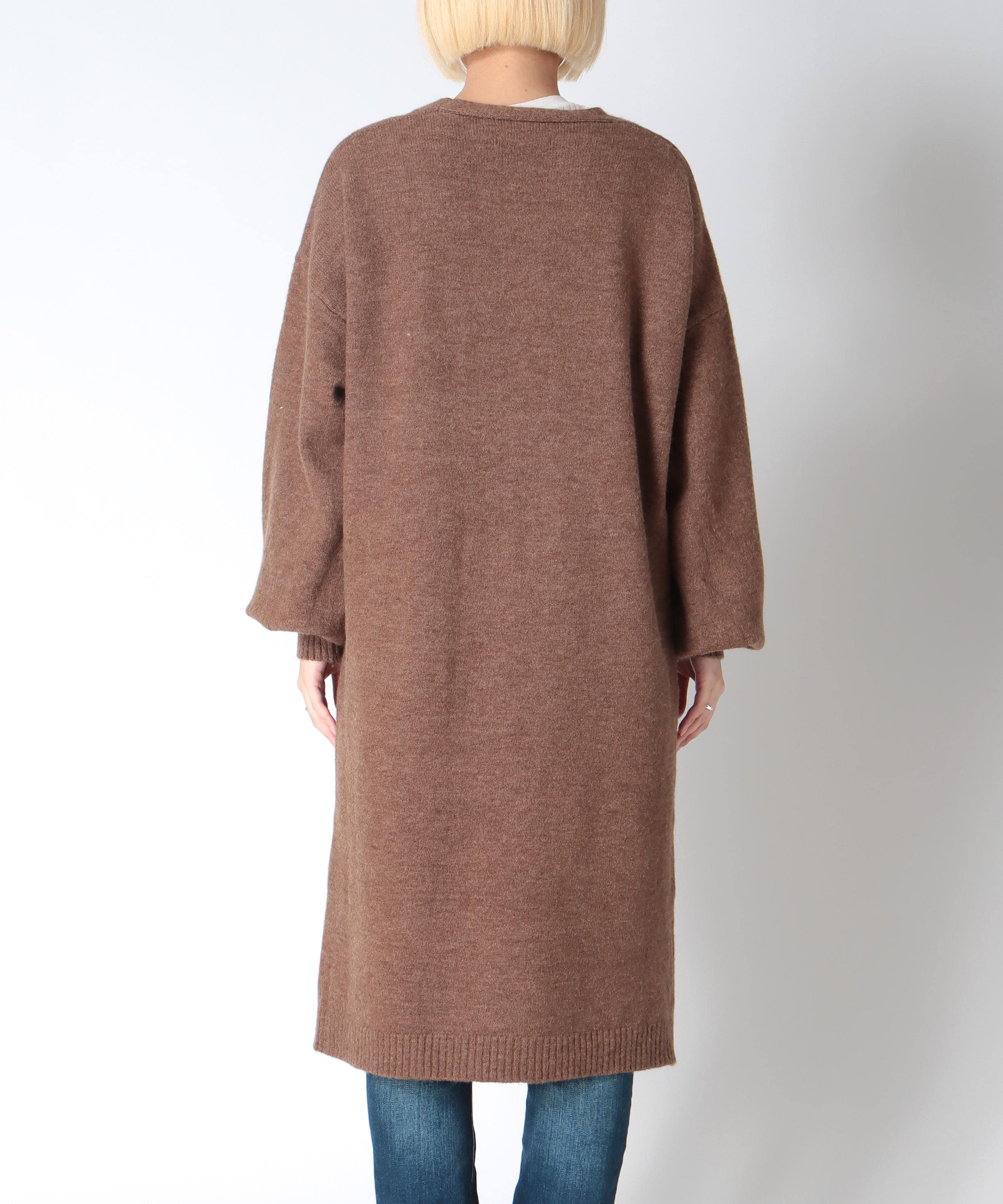 バルーン袖ロングカーディガン