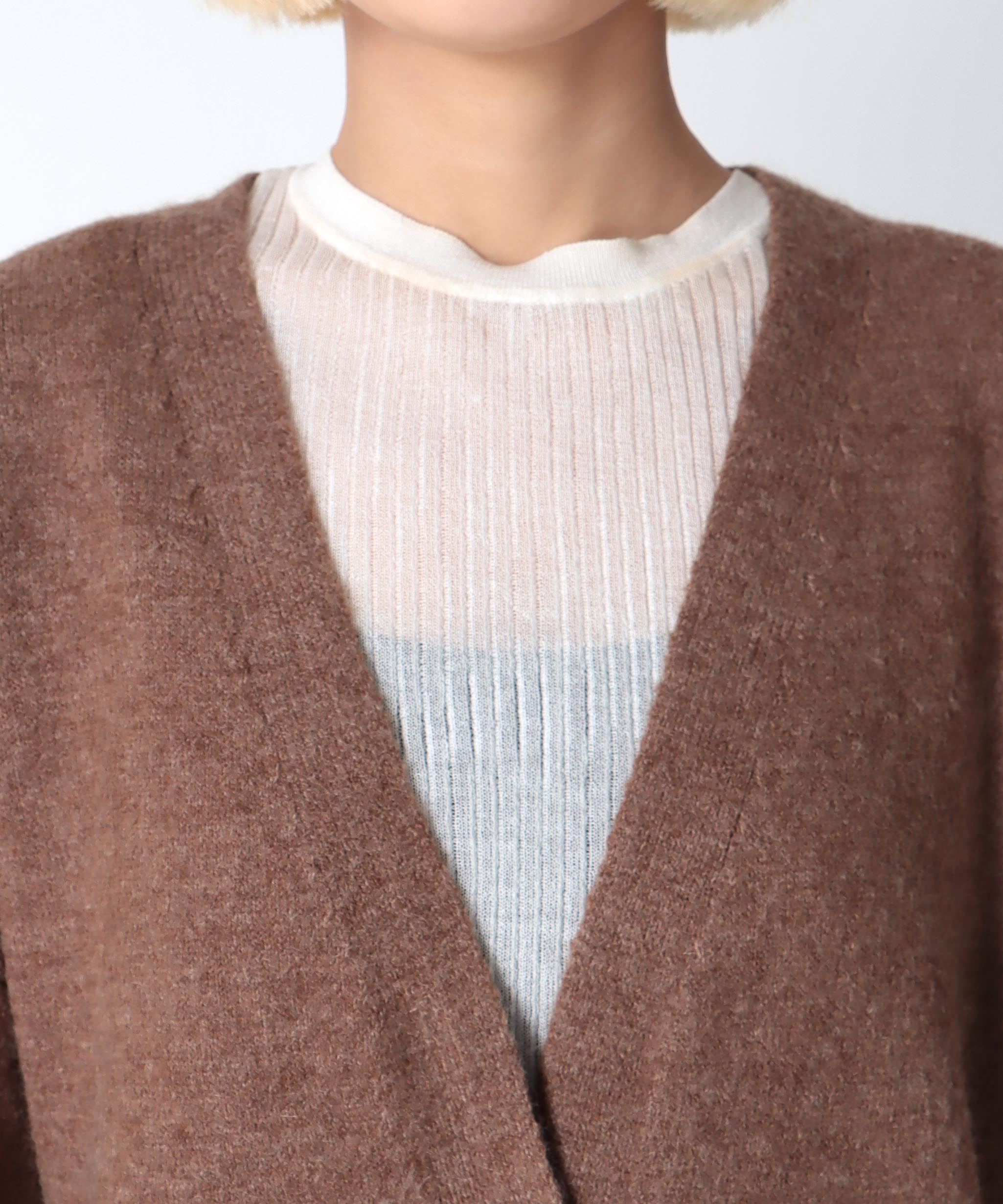 バルーン袖ロングカーディガン