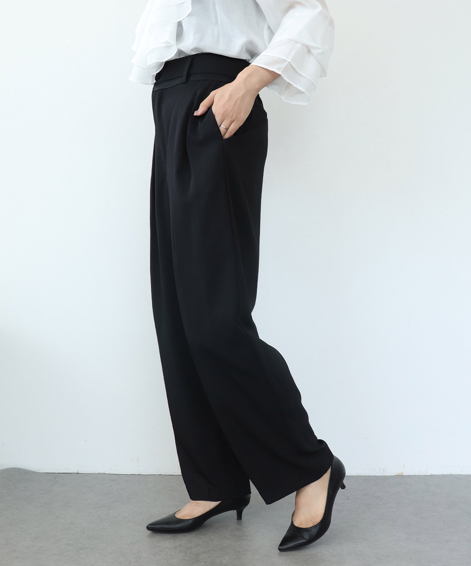 アシメフロントパンツ