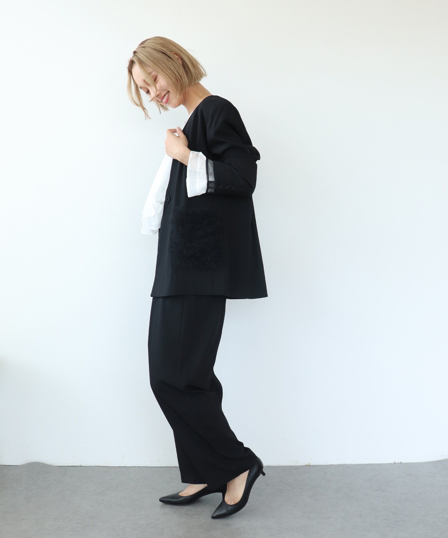アシメフロントパンツ