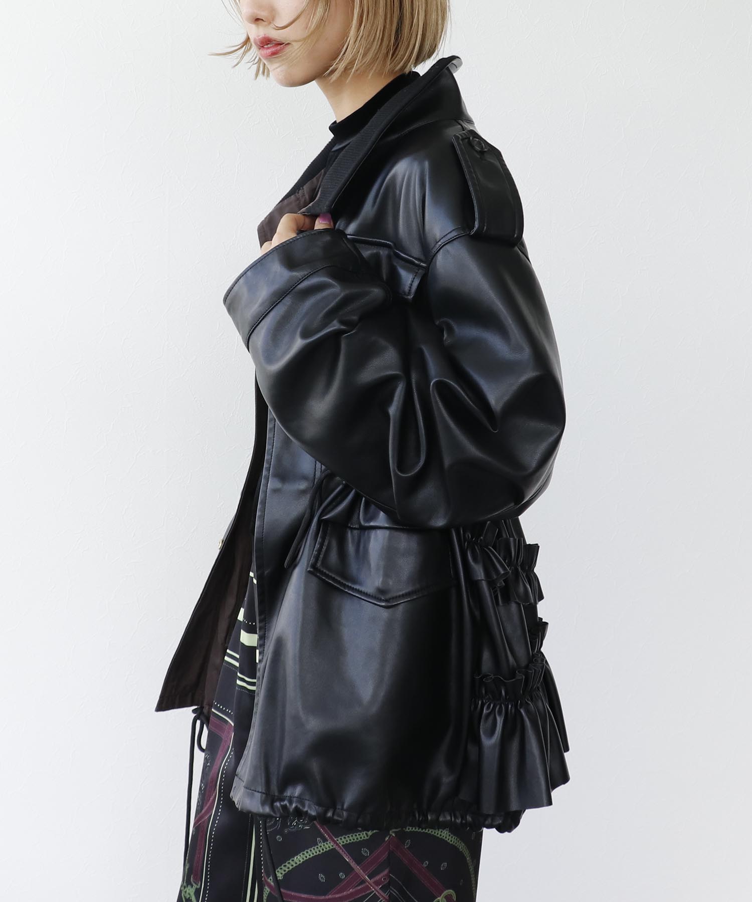 《WEB先行発売》リバーシブル合皮ブルゾン