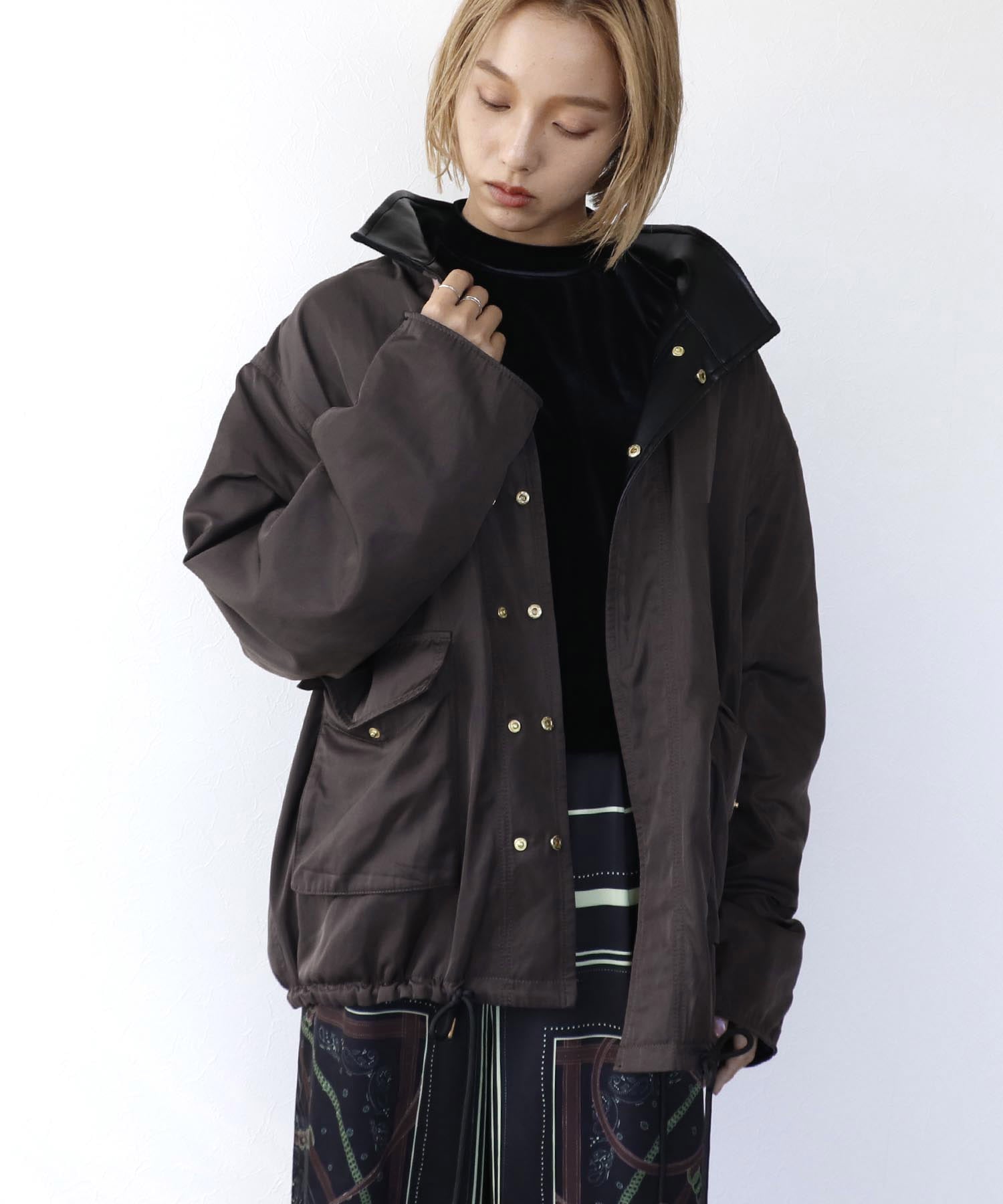 《WEB先行発売》リバーシブル合皮ブルゾン