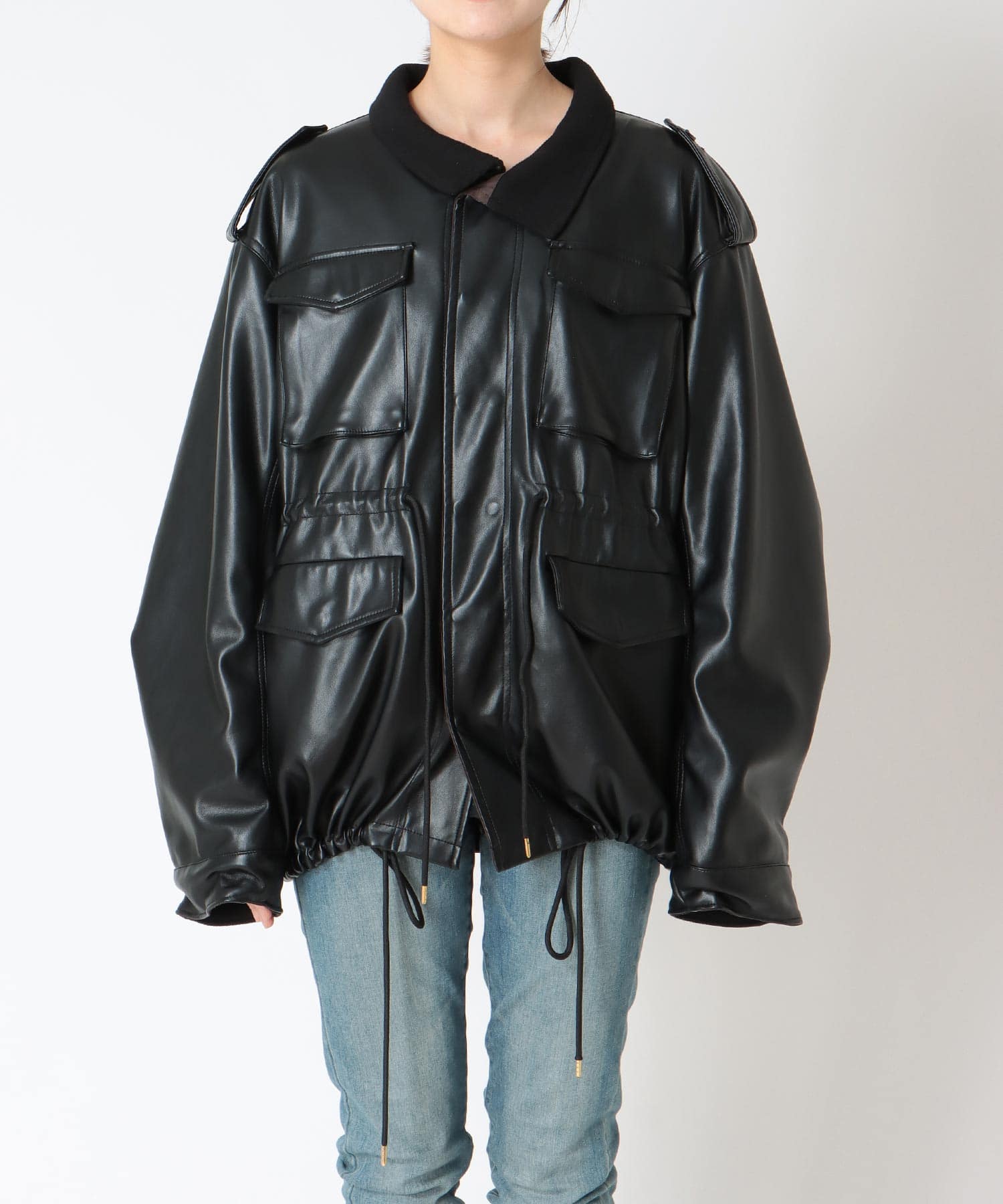 《WEB先行発売》リバーシブル合皮ブルゾン