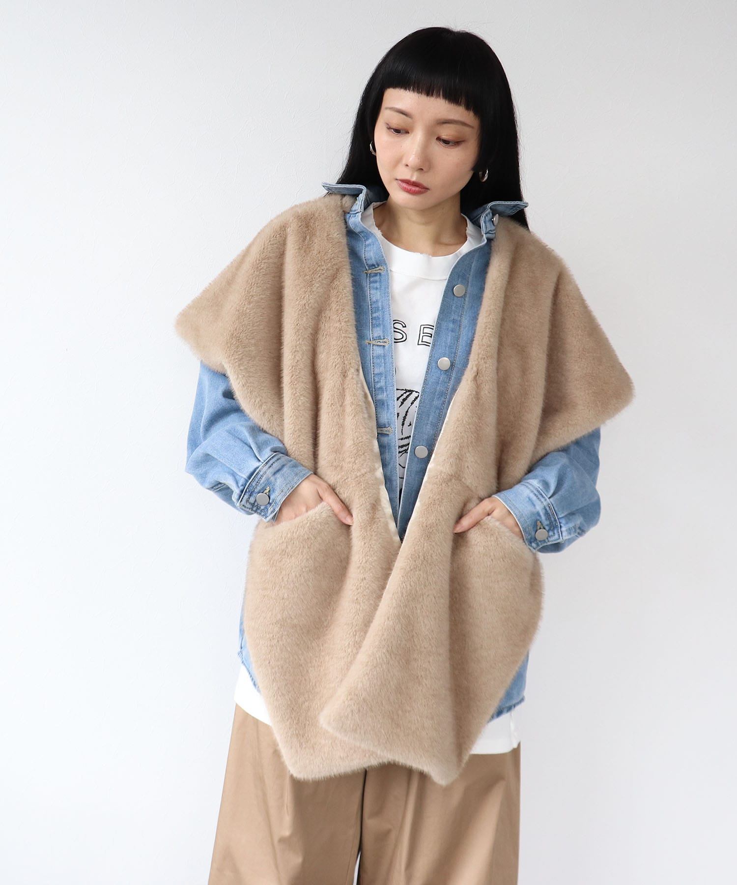 ミンクエコファーストール