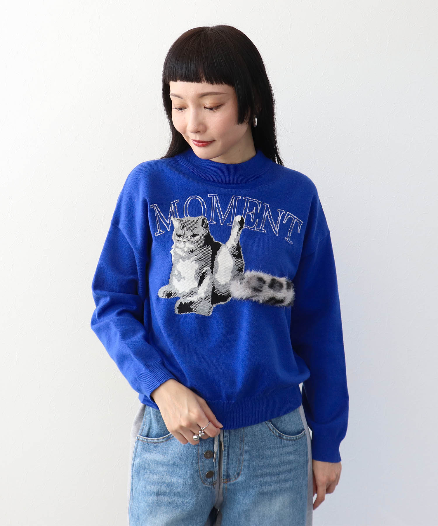 【WEB先行発売】ストレッチCATジャガードニットプルオーバー