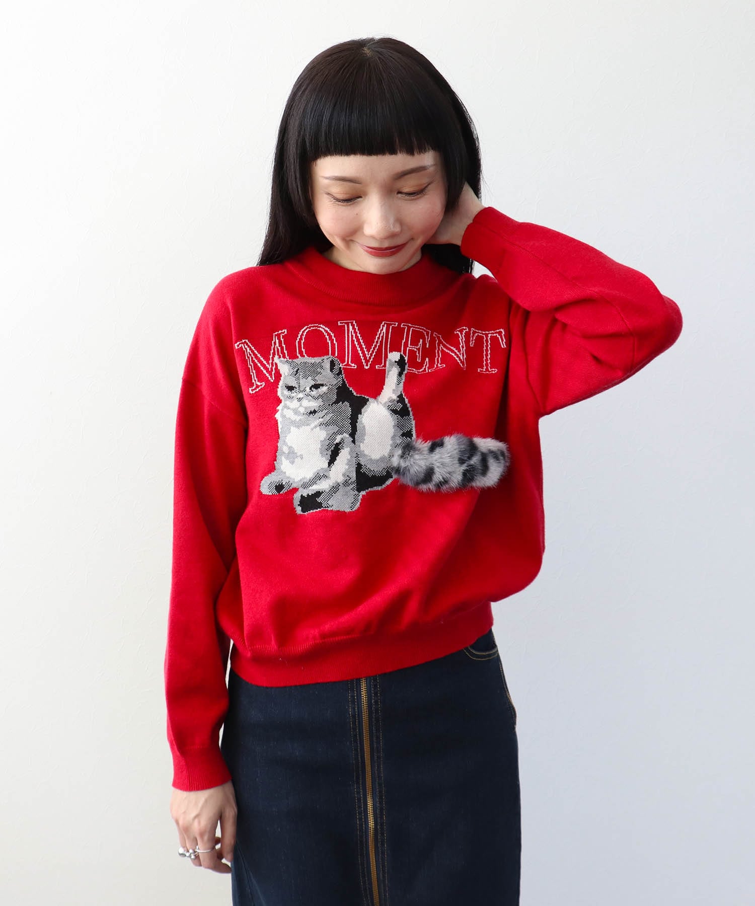 【WEB先行発売】ストレッチCATジャガードニットプルオーバー