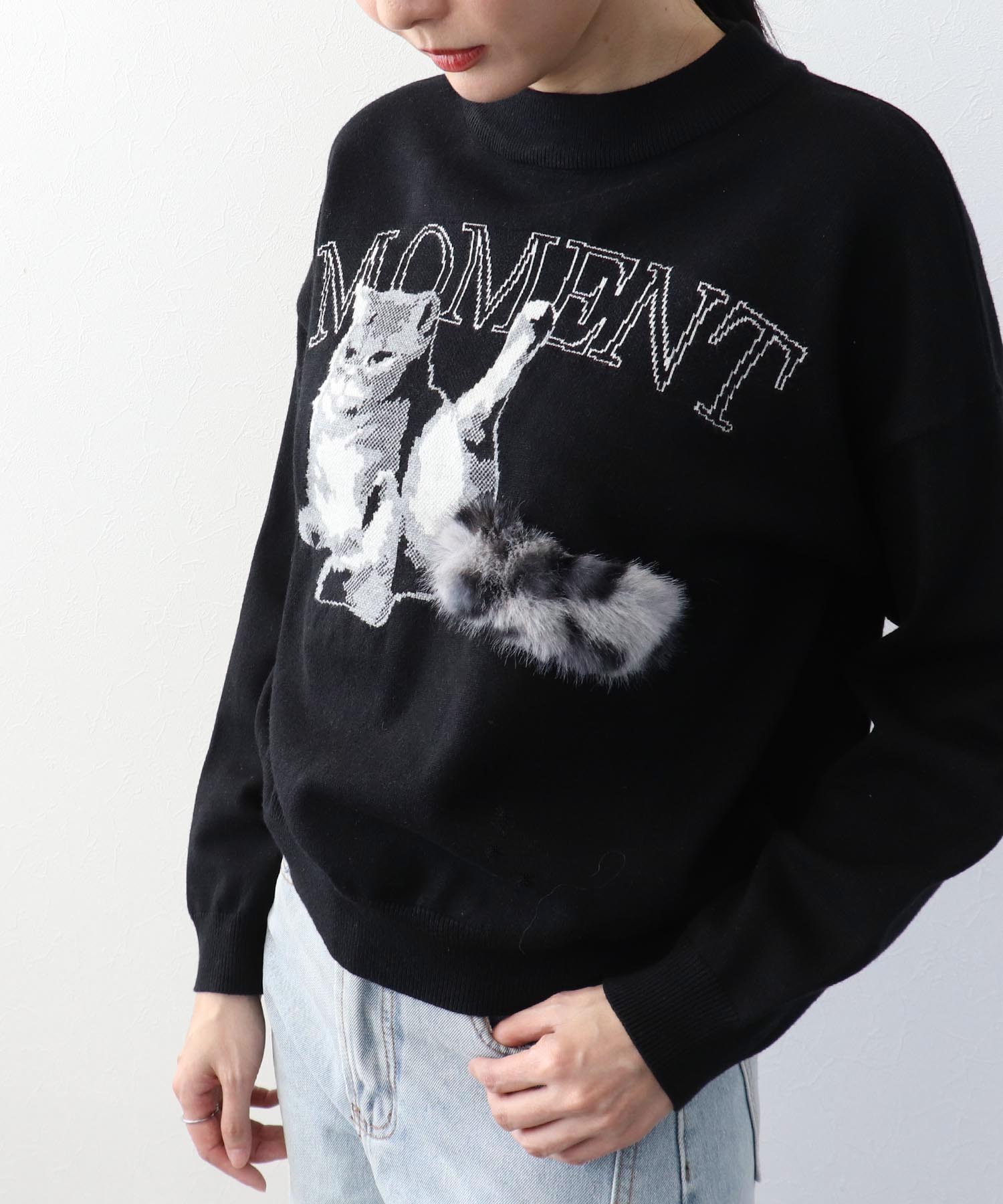 【WEB先行発売】ストレッチCATジャガードニットプルオーバー