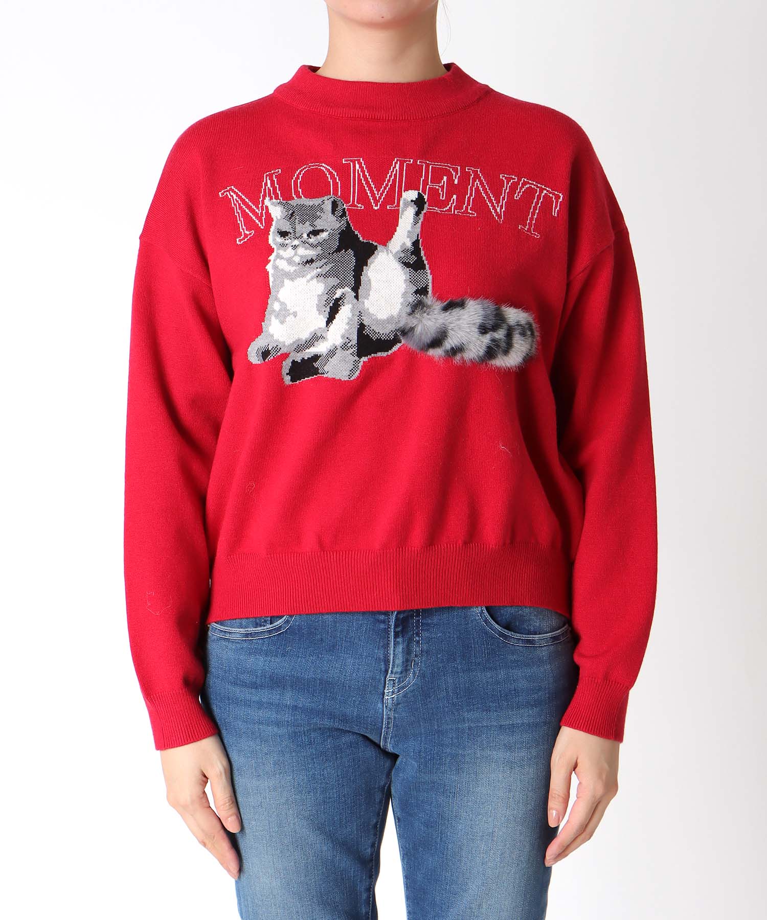 【WEB先行発売】ストレッチCATジャガードニットプルオーバー