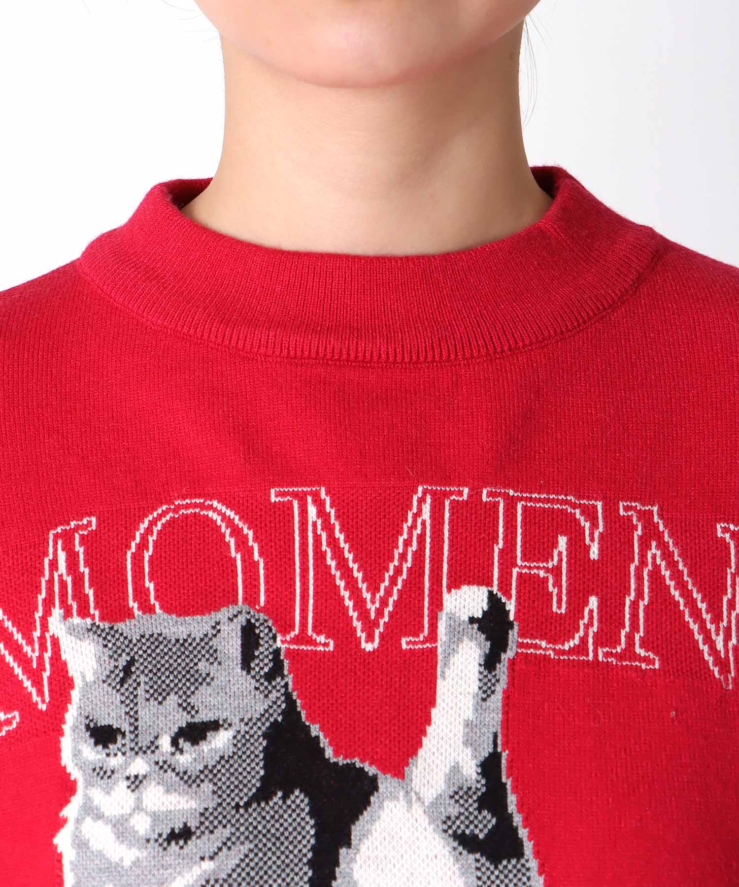 【WEB先行発売】ストレッチCATジャガードニットプルオーバー