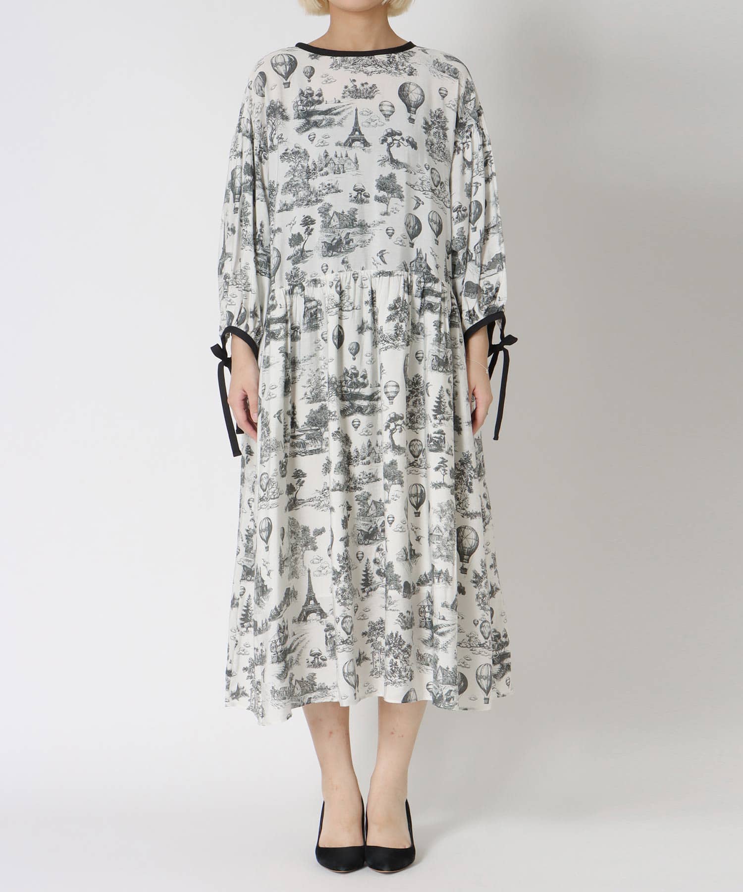 ビンテージ風景柄ワンピース