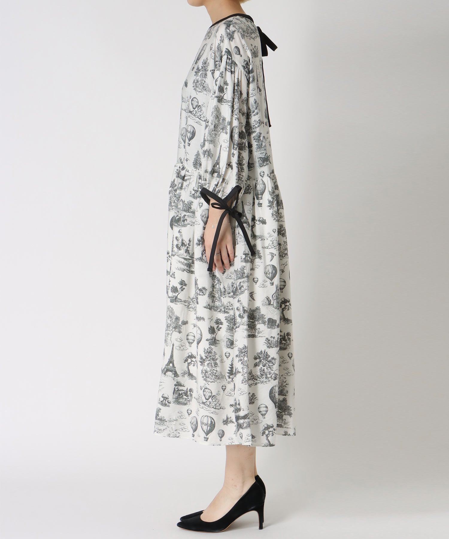 ビンテージ風景柄ワンピース