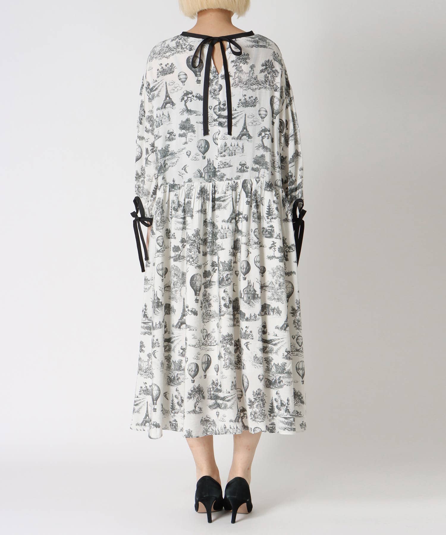 ビンテージ風景柄ワンピース