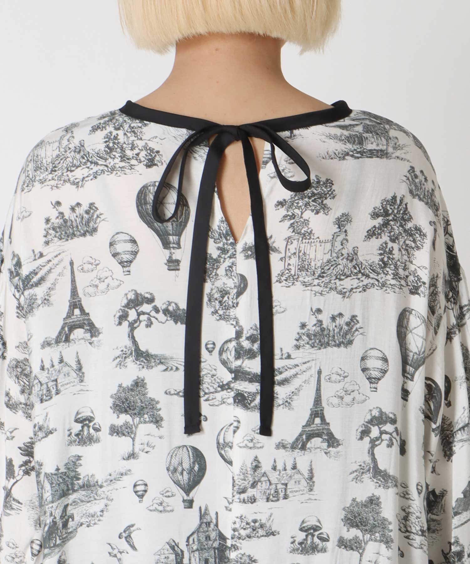 ビンテージ風景柄ワンピース