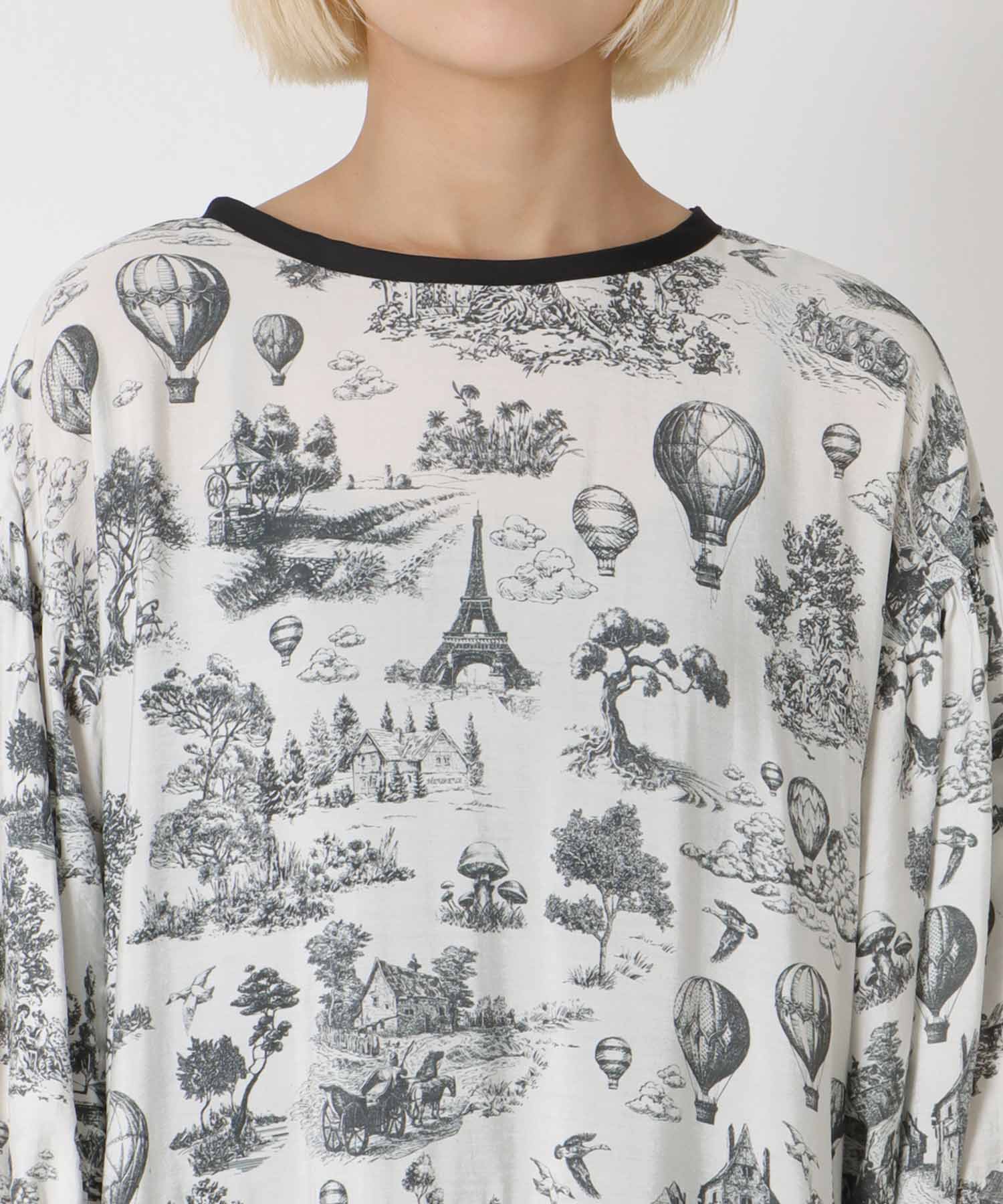 ビンテージ風景柄ワンピース