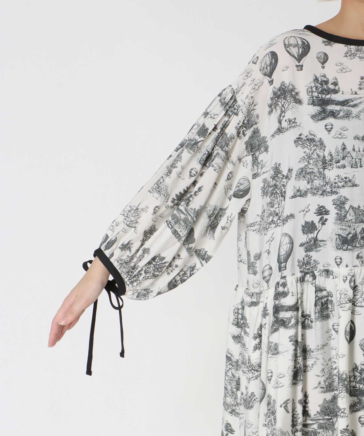 ビンテージ風景柄ワンピース