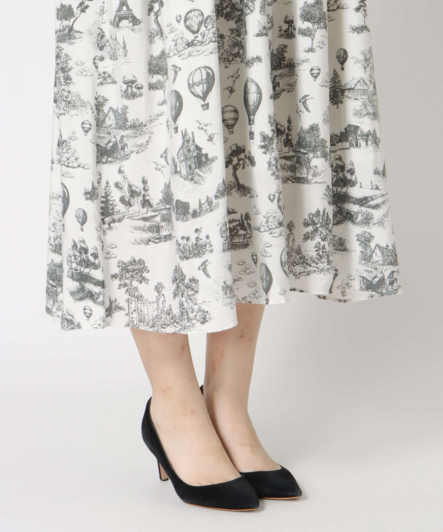 ビンテージ風景柄ワンピース