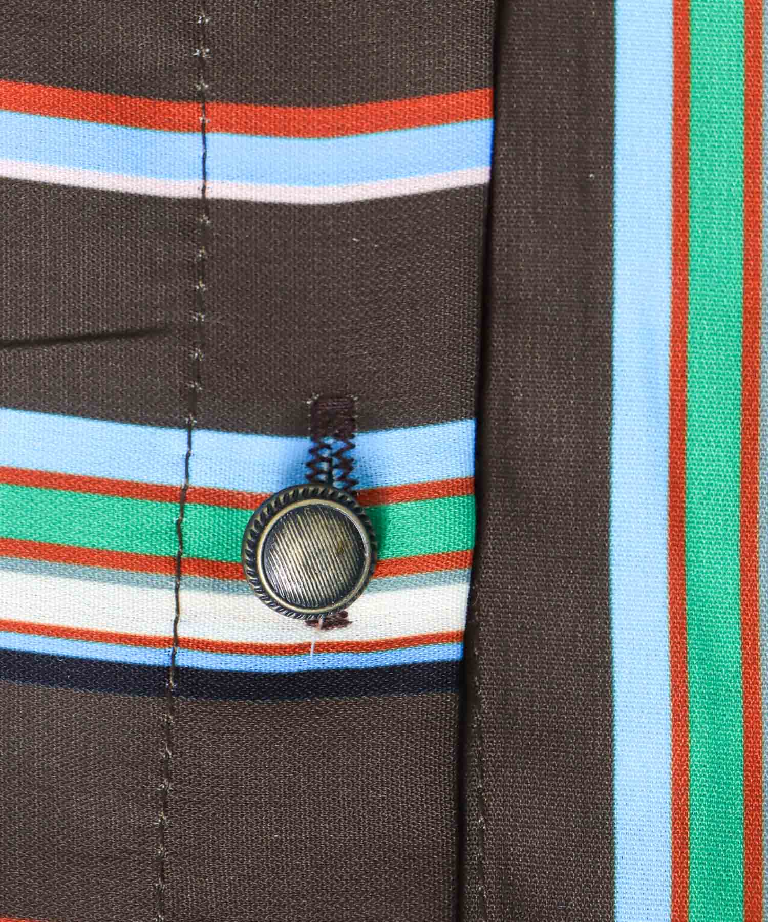 ランダムストライプ柄切替ワンピース