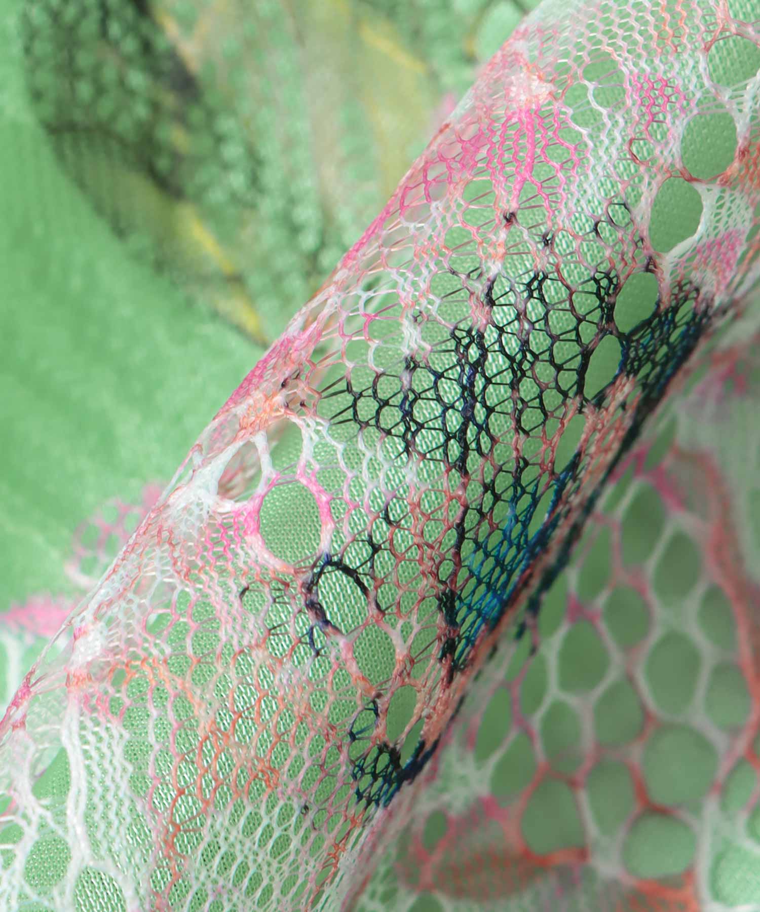 〔お家で試着〕ボカシフラワーレースプリーツスカート